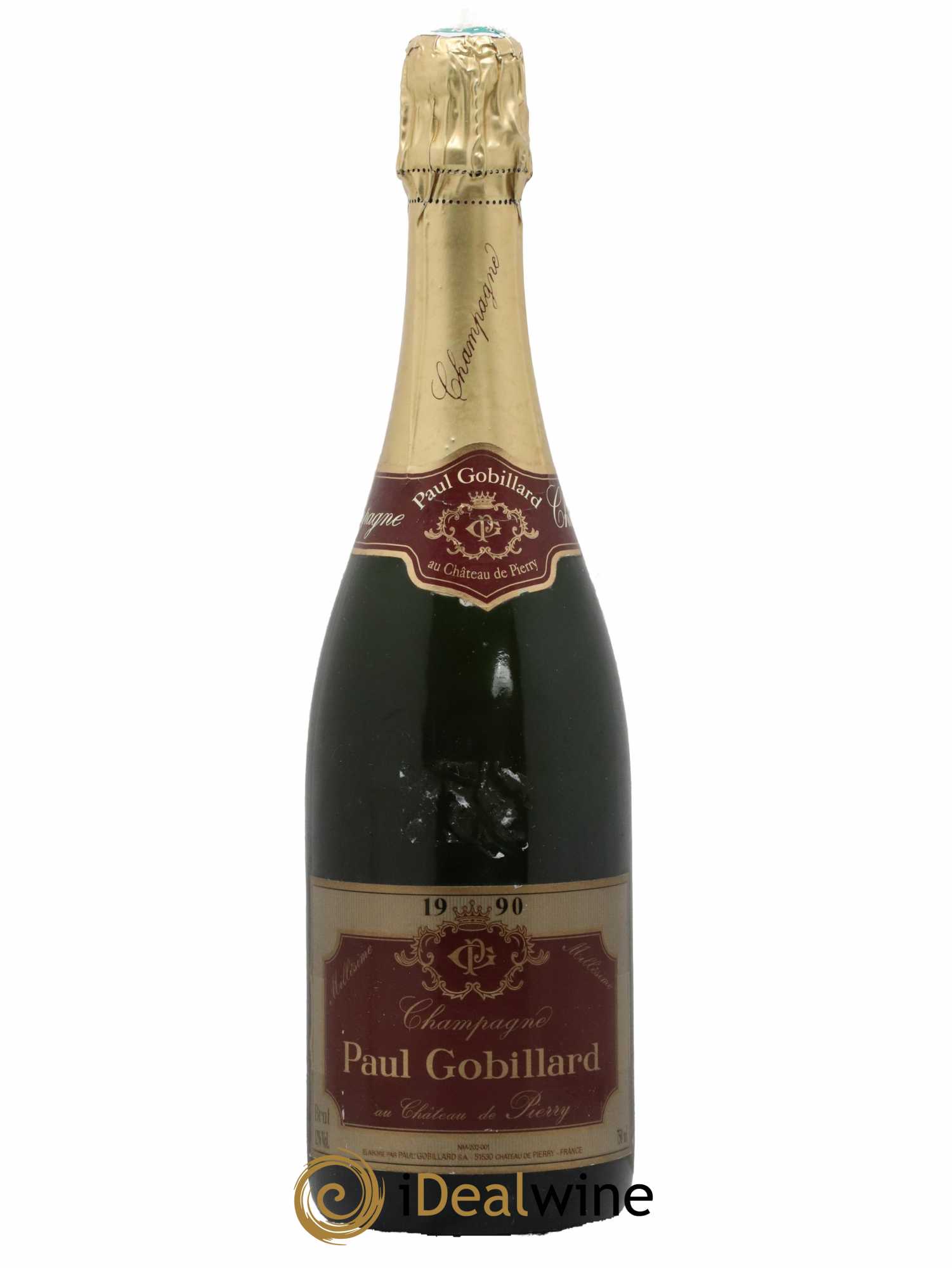 Champagne Château de Pierry Paul Gobillard Brut 1990 - Lot de 1 bouteille - 0