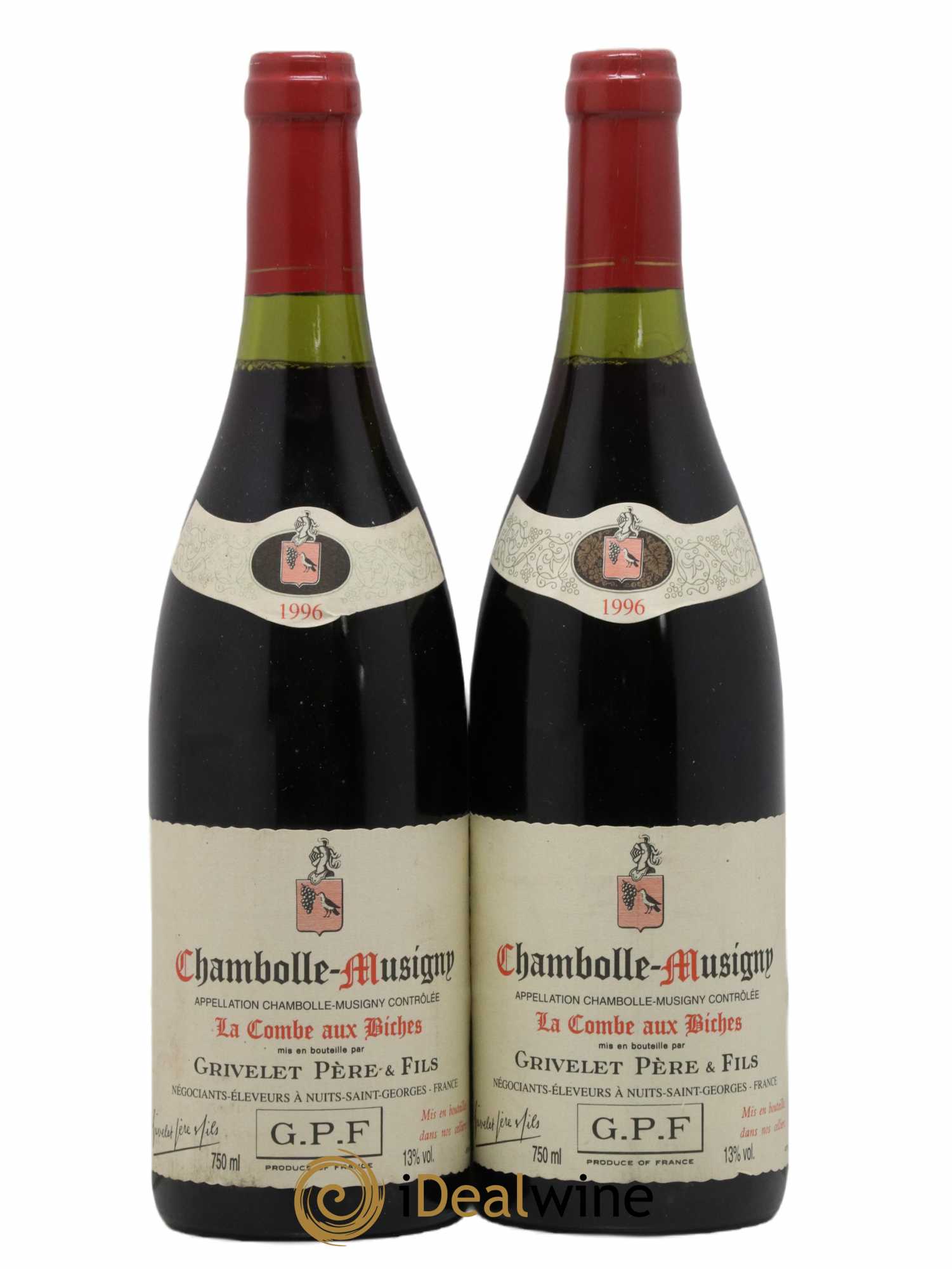 Chambolle-Musigny La Combes Aux Biches Grivelet 1996 - Lot de 2 bouteilles - 0