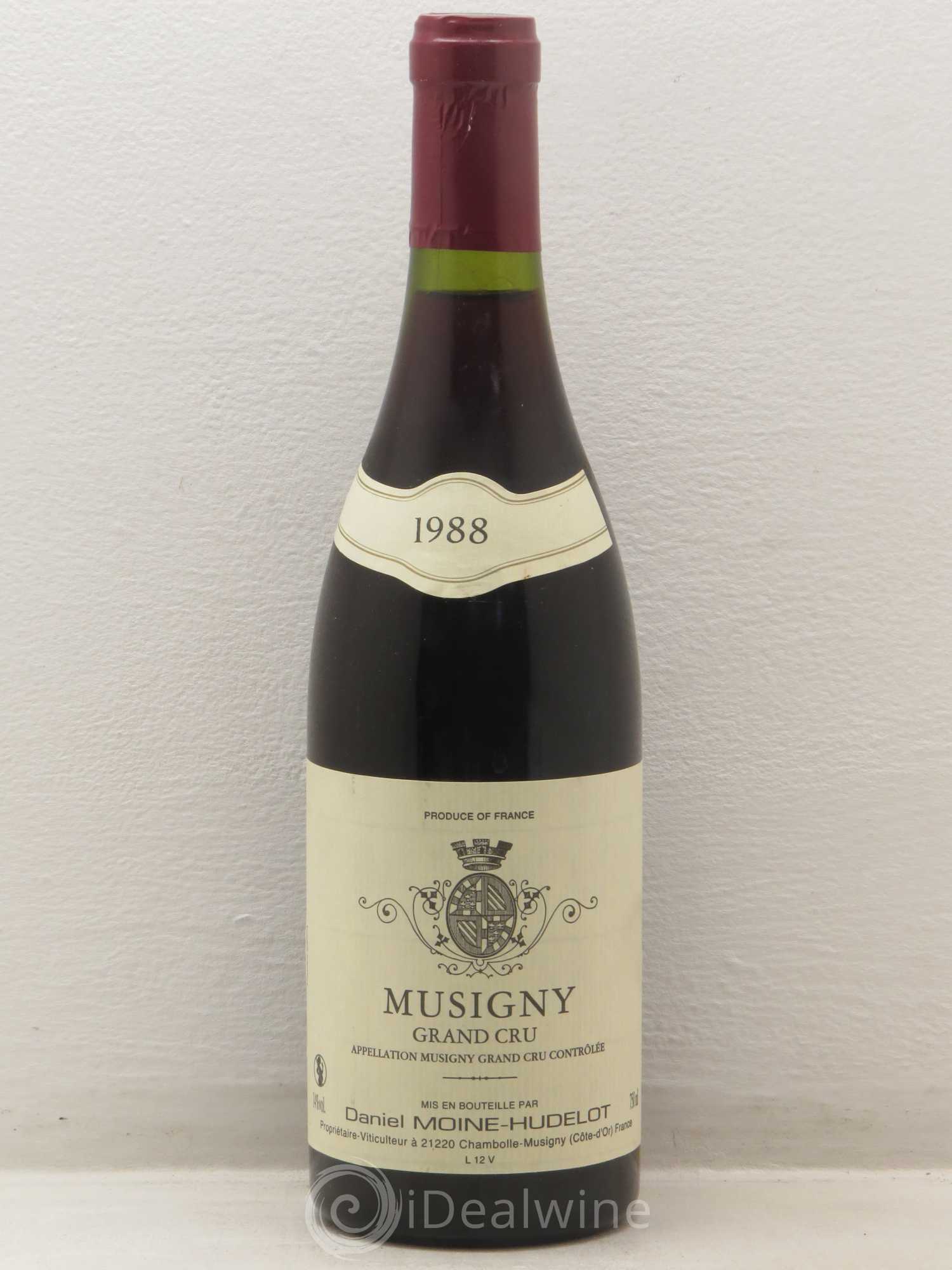 Musigny Grand Cru Moine-Hudelot (Domaine) 1988 - Lot de 1 bouteille - 0