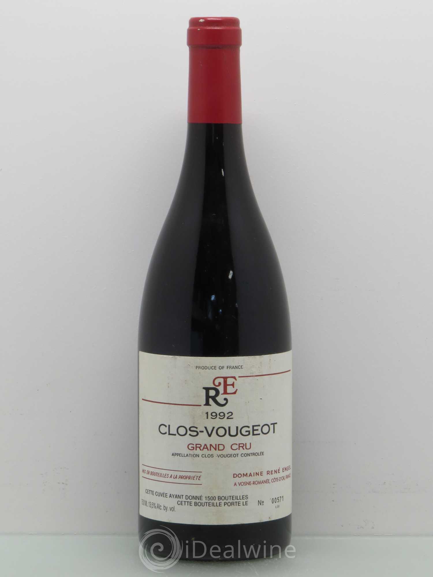 Clos de Vougeot Grand Cru Domaine René Engel - Domaine Eugénie 1992 - Lot de 1 bouteille - 0
