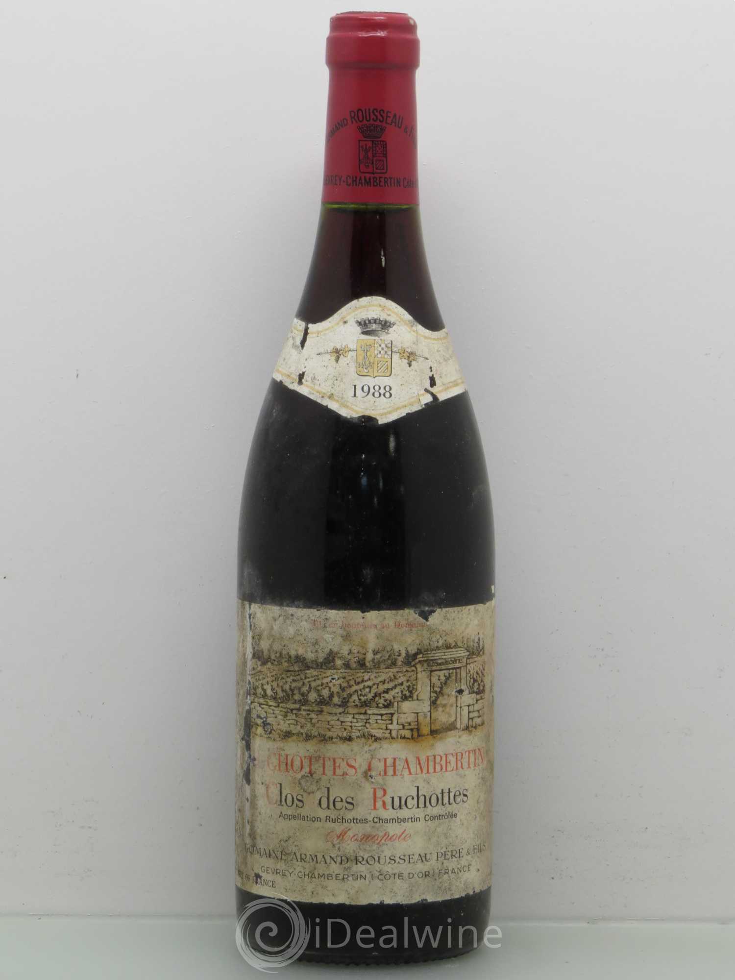 Ruchottes-Chambertin Grand Cru Clos des Ruchottes Armand Rousseau (Domaine) 1988 - Lot de 1 bouteille - 0