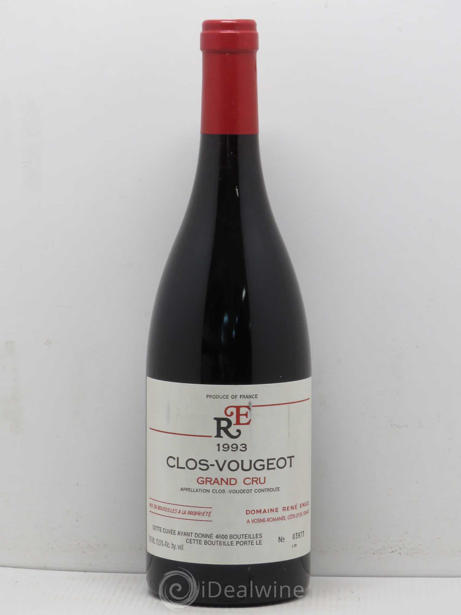 Clos de Vougeot Grand Cru Domaine René Engel - Domaine Eugénie 1993 - Lot de 1 bouteille - 0