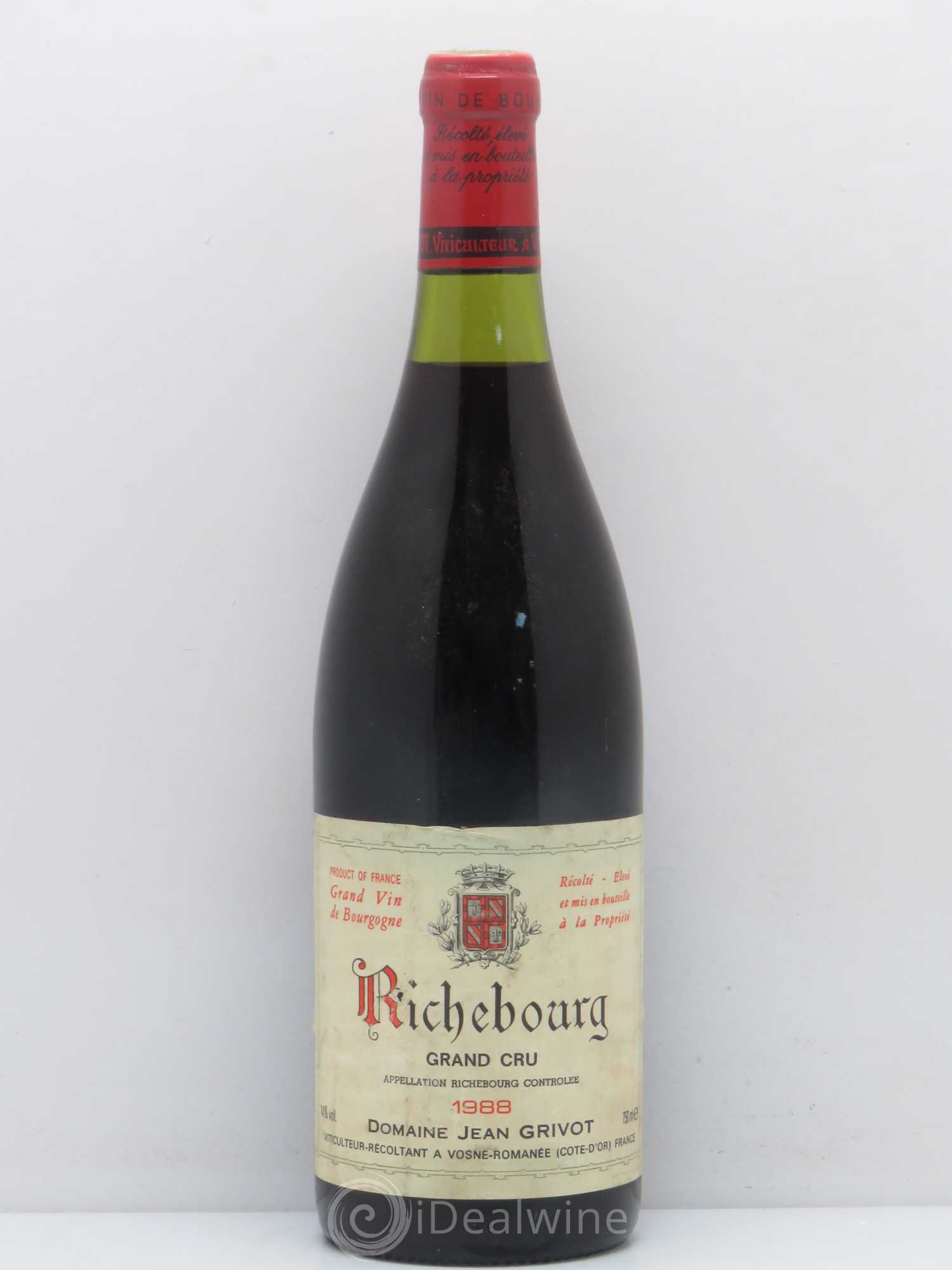 Richebourg Grand Cru Jean Grivot 1988 - Lot de 1 bouteille - 0