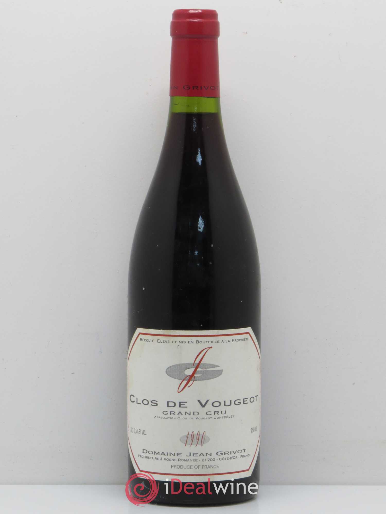 Clos de Vougeot Grand Cru Jean Grivot 1990 - Lot de 1 bouteille - 0