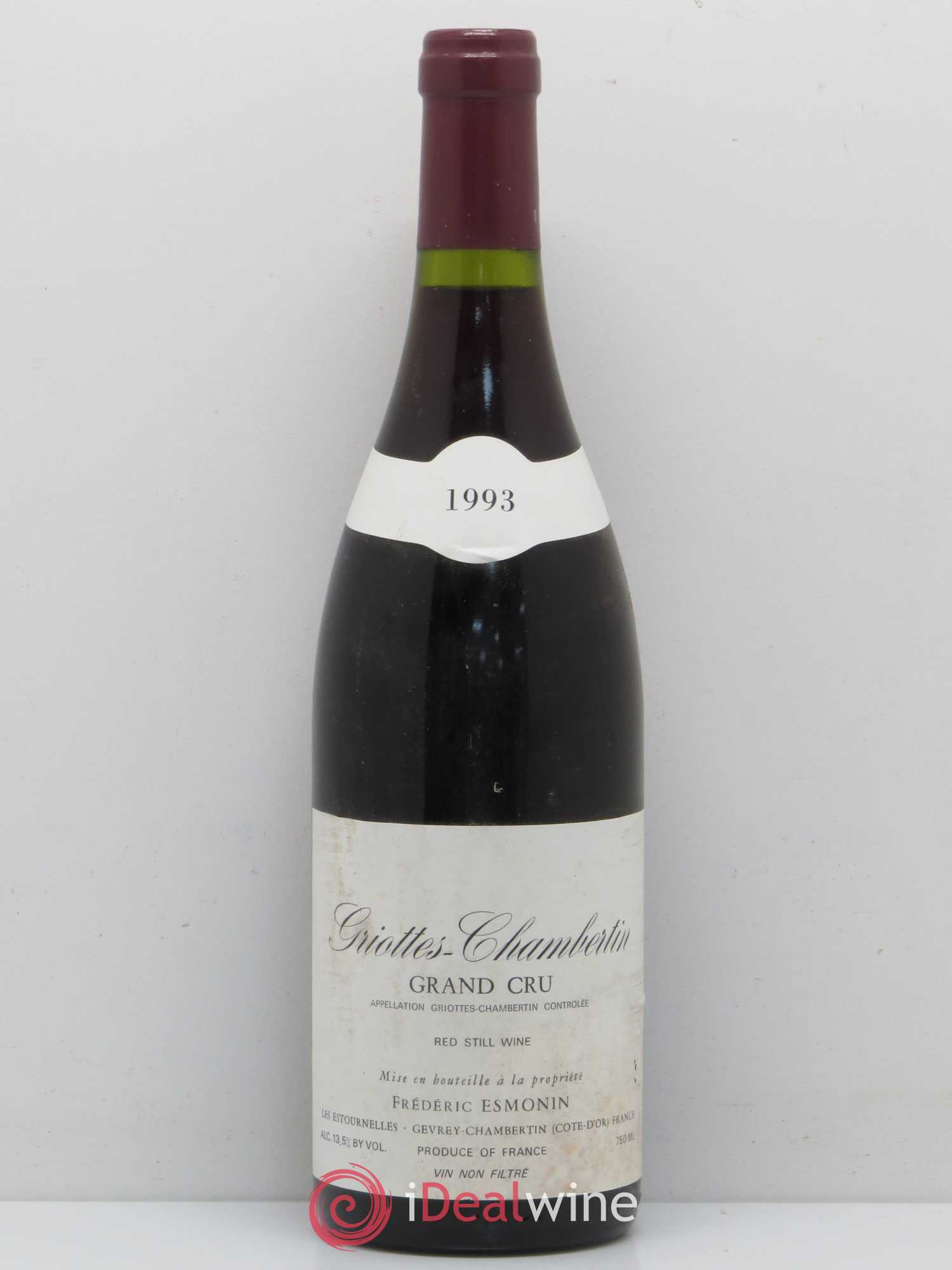 Griotte-Chambertin Grand Cru Frederic Esmonin 1993 - Lot de 1 bouteille - 0