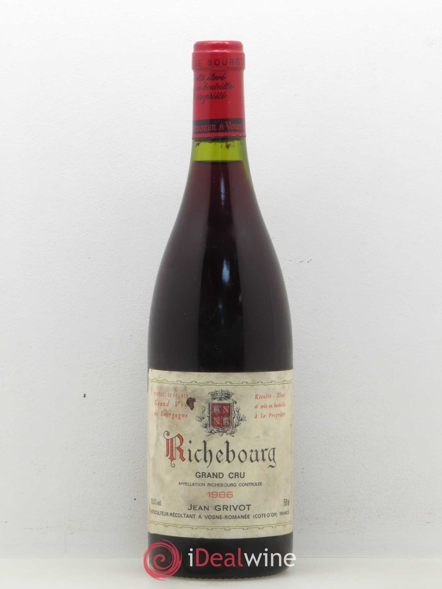 Richebourg Grand Cru Jean Grivot 1986 - Lot de 1 bouteille - 0