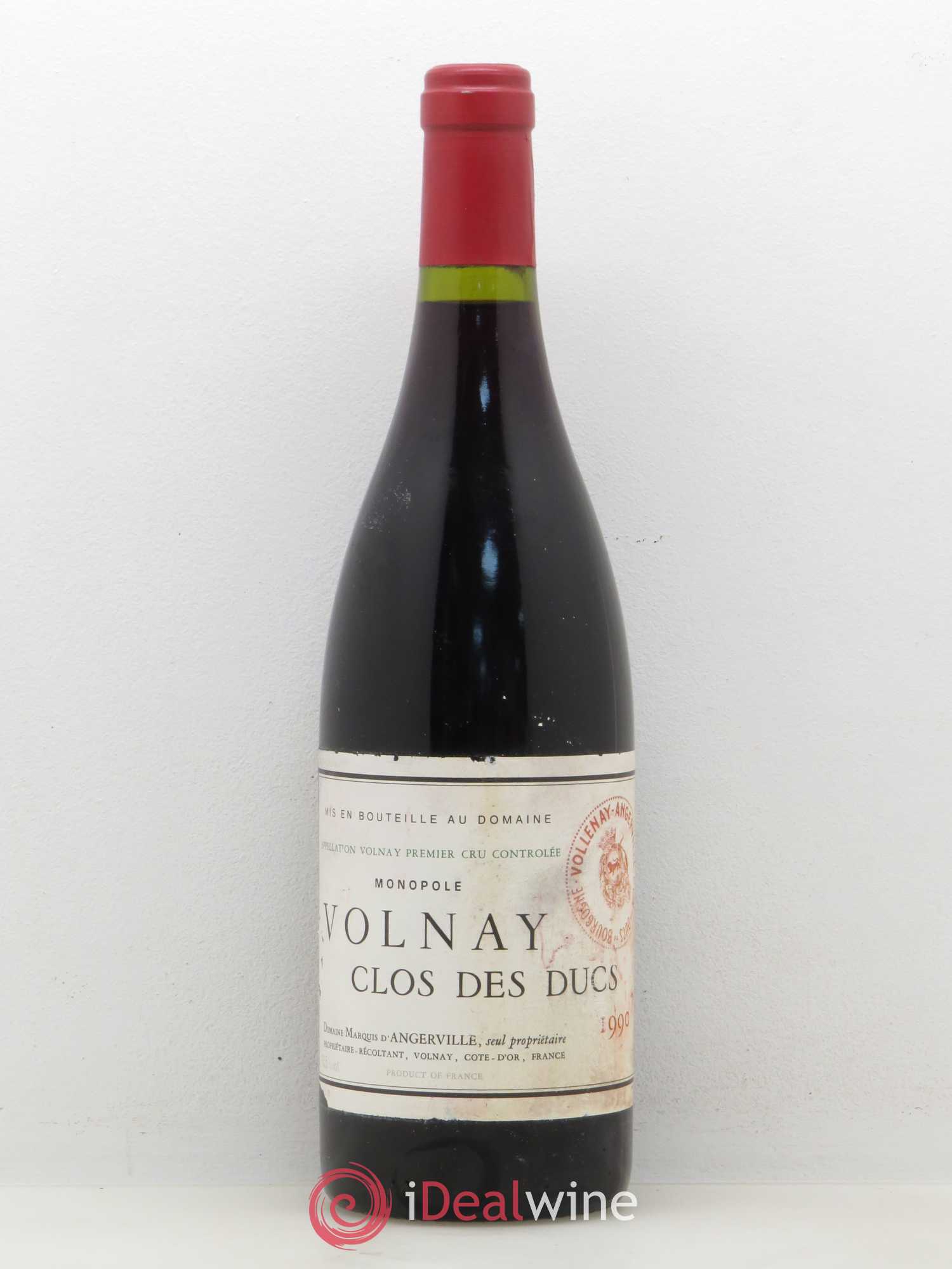 Volnay 1er Cru Clos des Ducs Marquis d'Angerville (Domaine) 1990 - Lot de 1 bouteille - 0