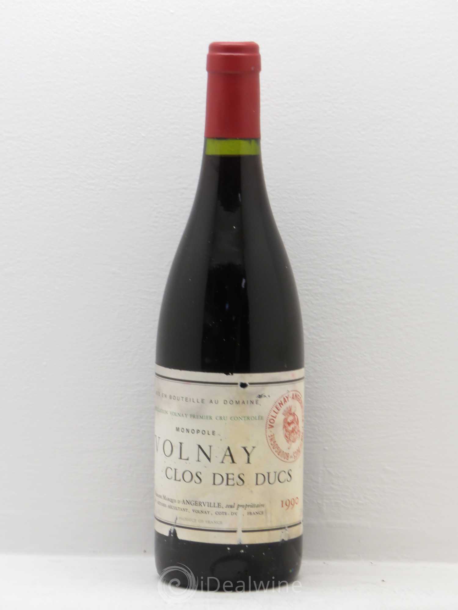 Volnay 1er Cru Clos des Ducs Marquis d'Angerville (Domaine) 1990 - Lot de 1 bouteille - 0