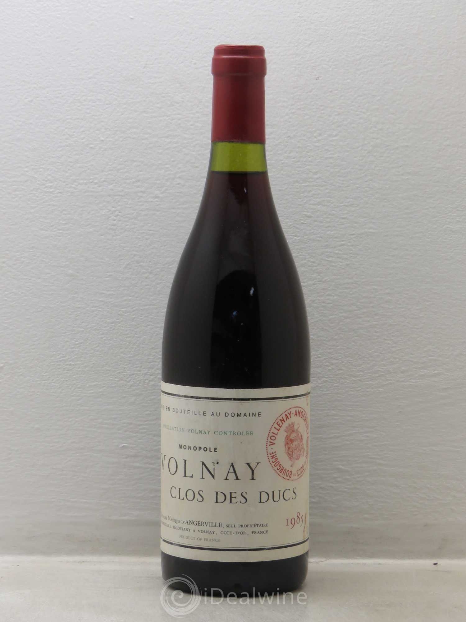 Volnay 1er Cru Clos des Ducs Marquis d'Angerville (Domaine) 1985 - Lot de 1 bouteille - 0