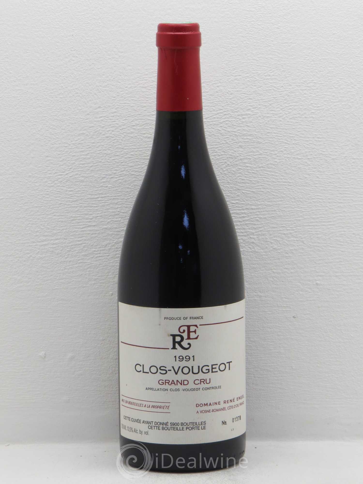 Clos de Vougeot Grand Cru Domaine René Engel - Domaine Eugénie 1991 - Lot de 1 bouteille - 0