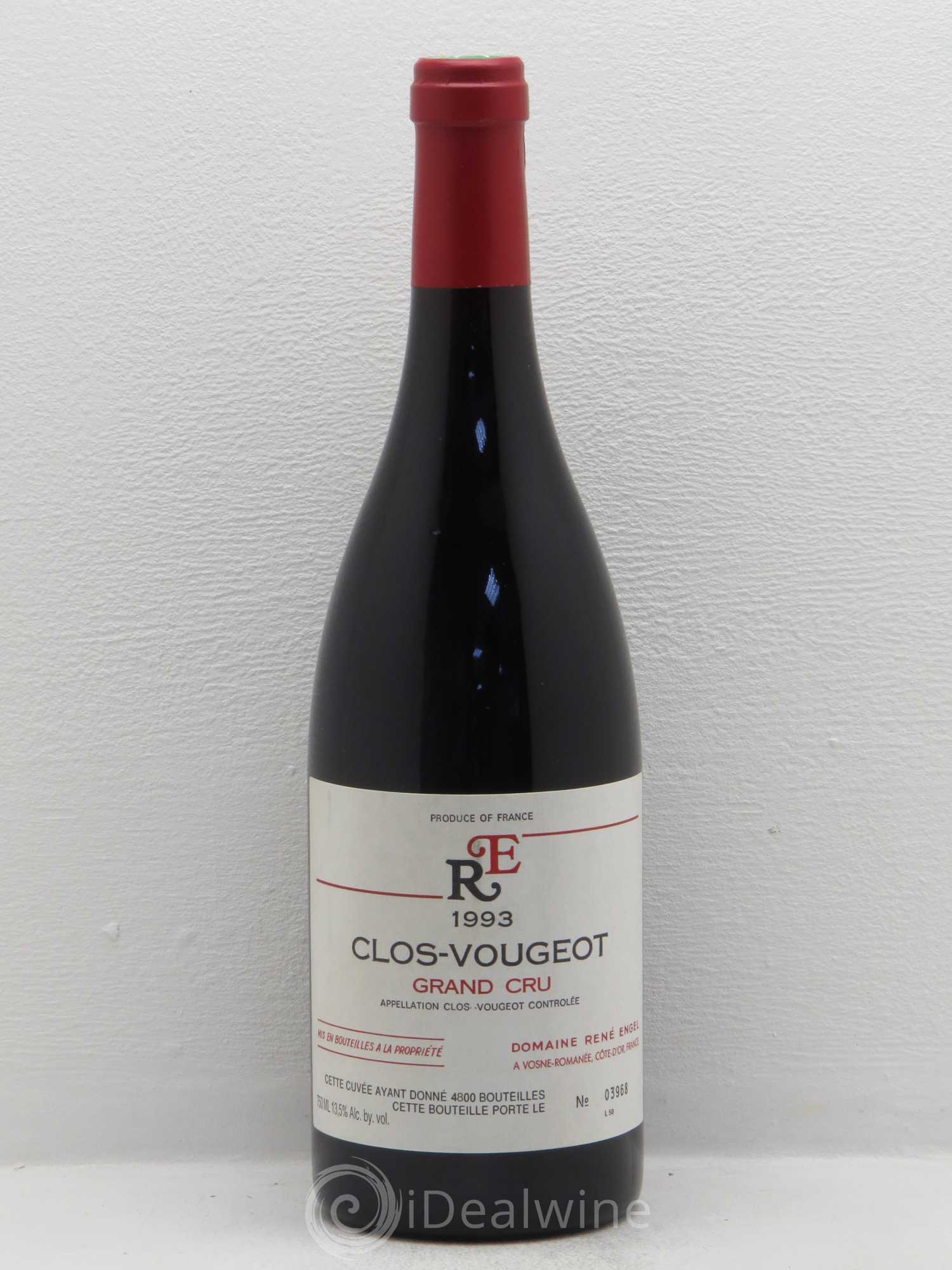 Clos de Vougeot Grand Cru Domaine René Engel - Domaine Eugénie 1993 - Lot de 1 bouteille - 0