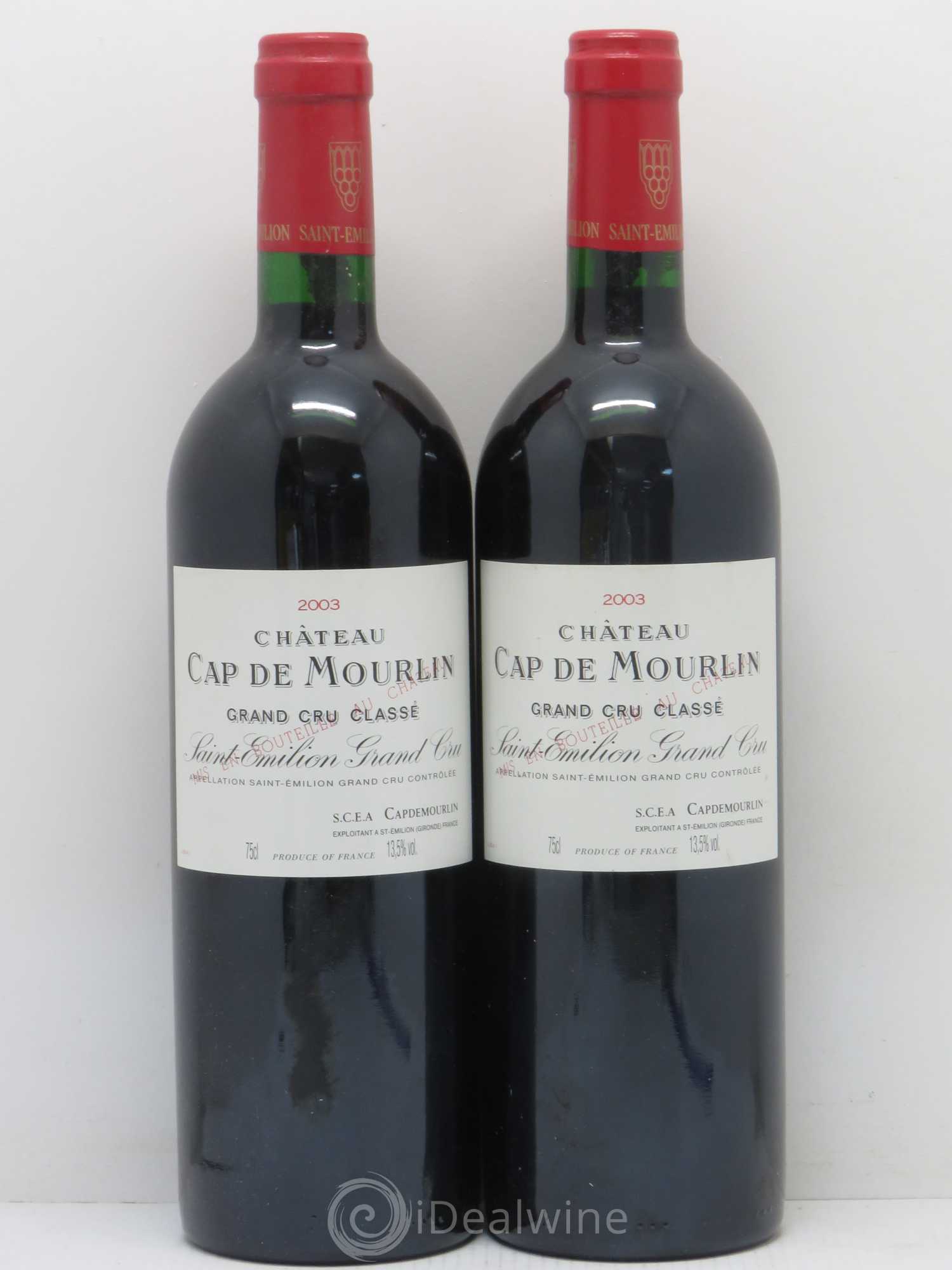 Château Cap de Mourlin Grand Cru Classé 2003 - Lot de 2 bouteilles - 0