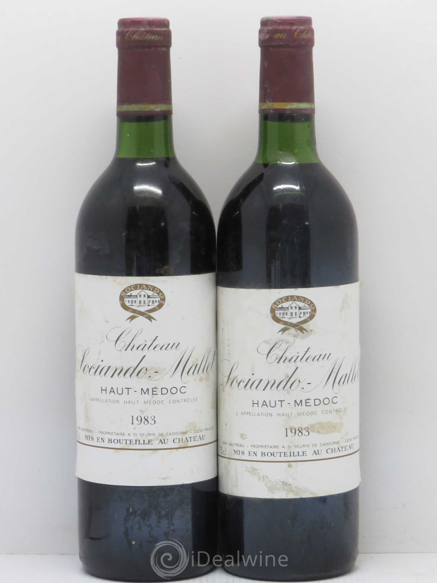 Château Sociando Mallet 1983 - Lot de 2 bouteilles - 0