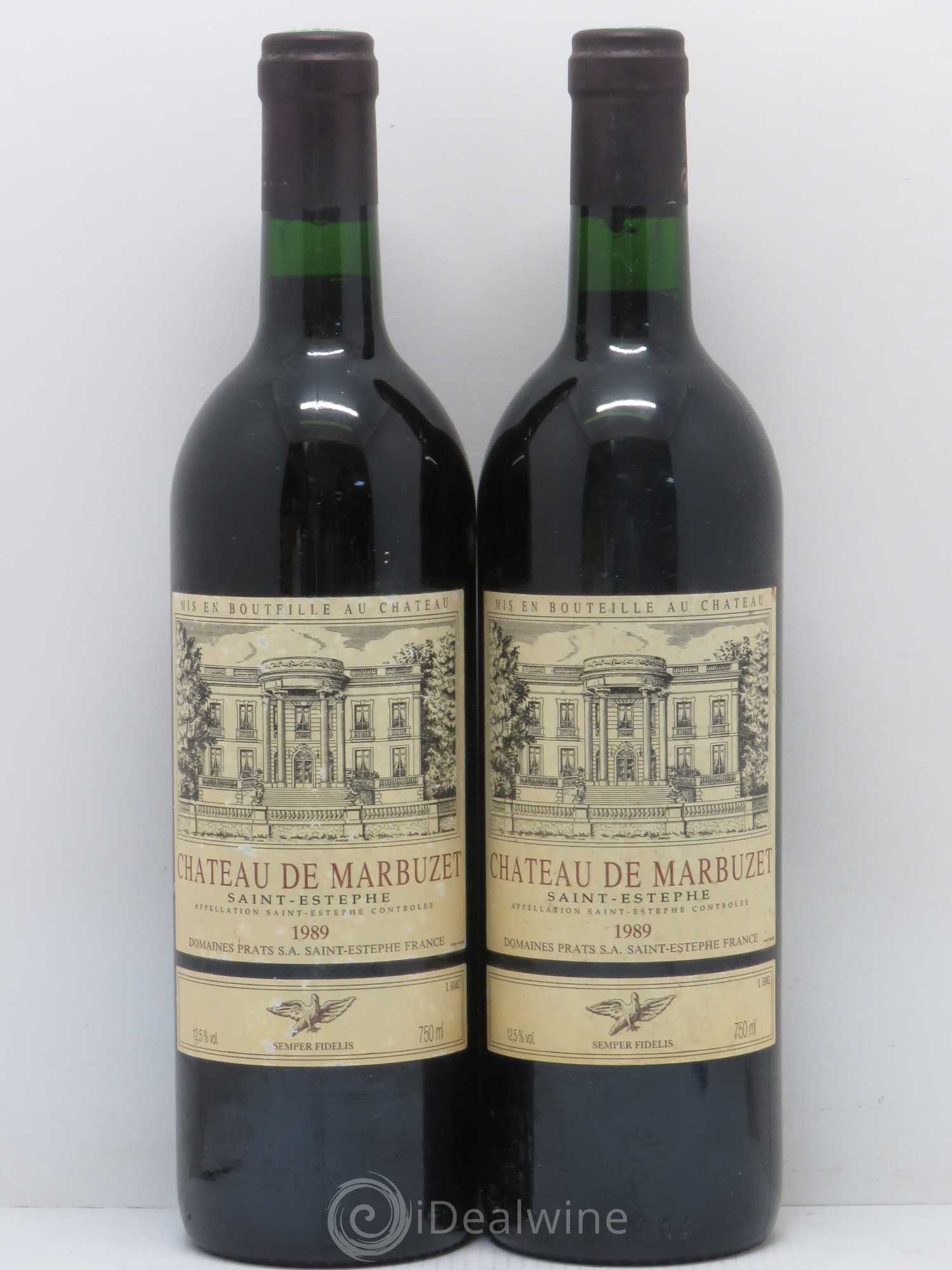 Château de Marbuzet Cru Bourgeois 1989 - Lot de 2 bouteilles - 0