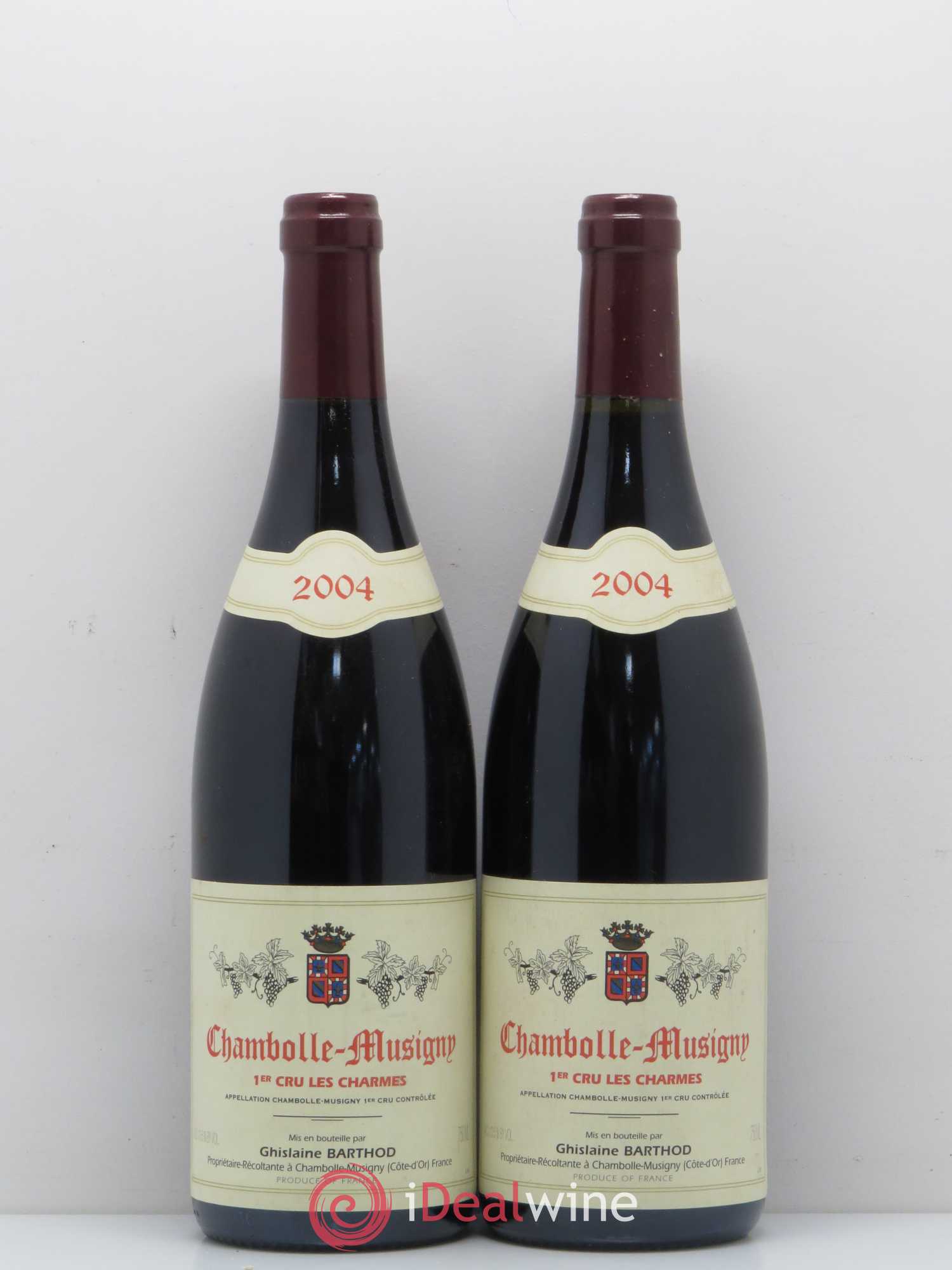 Chambolle-Musigny 1er Cru Les Charmes Ghislaine Barthod 2004 - Lot de 2 bouteilles - 0