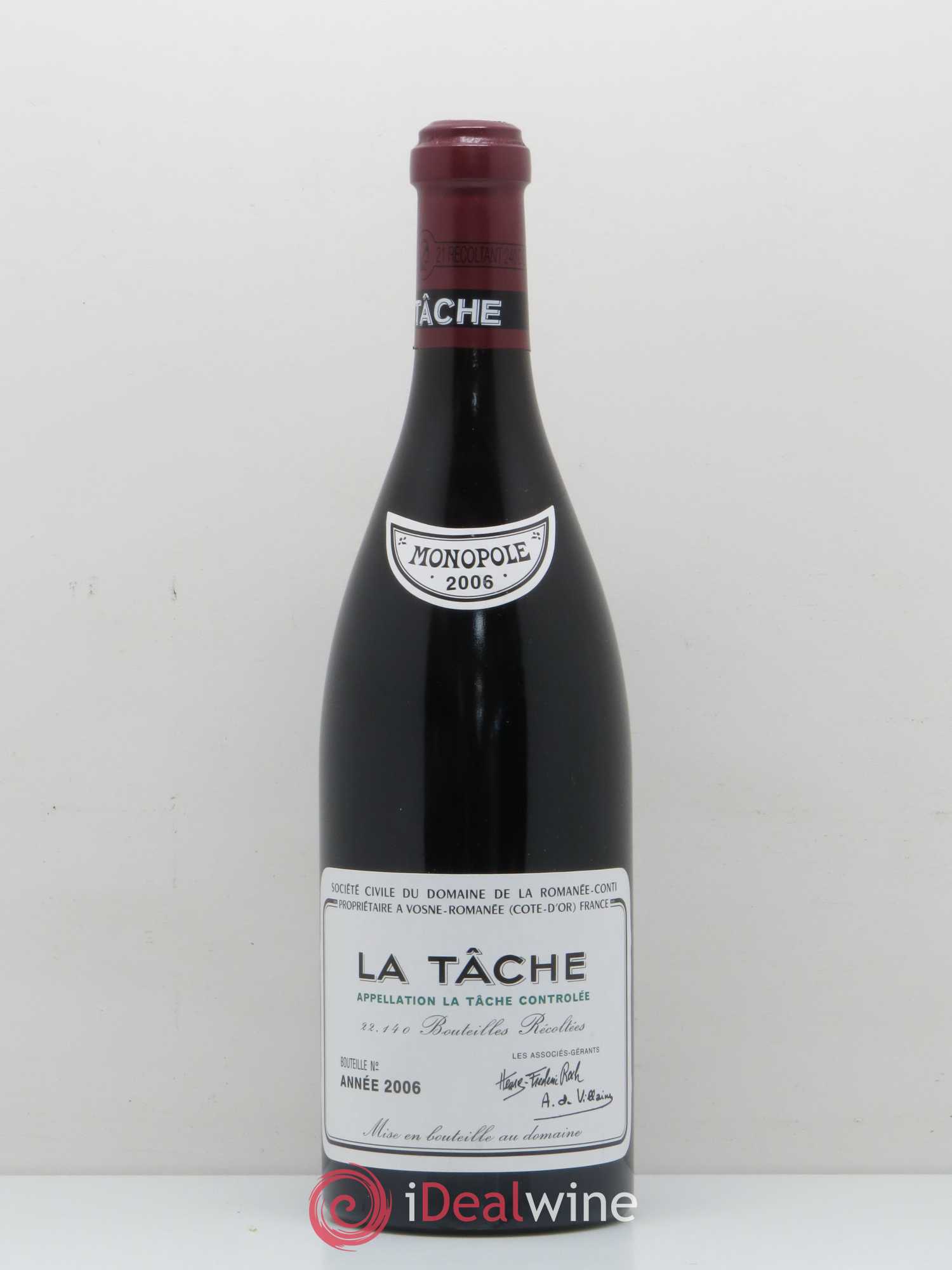 La Tâche Grand Cru Domaine de la Romanée-Conti 2006 - Lot de 1 bouteille - 0