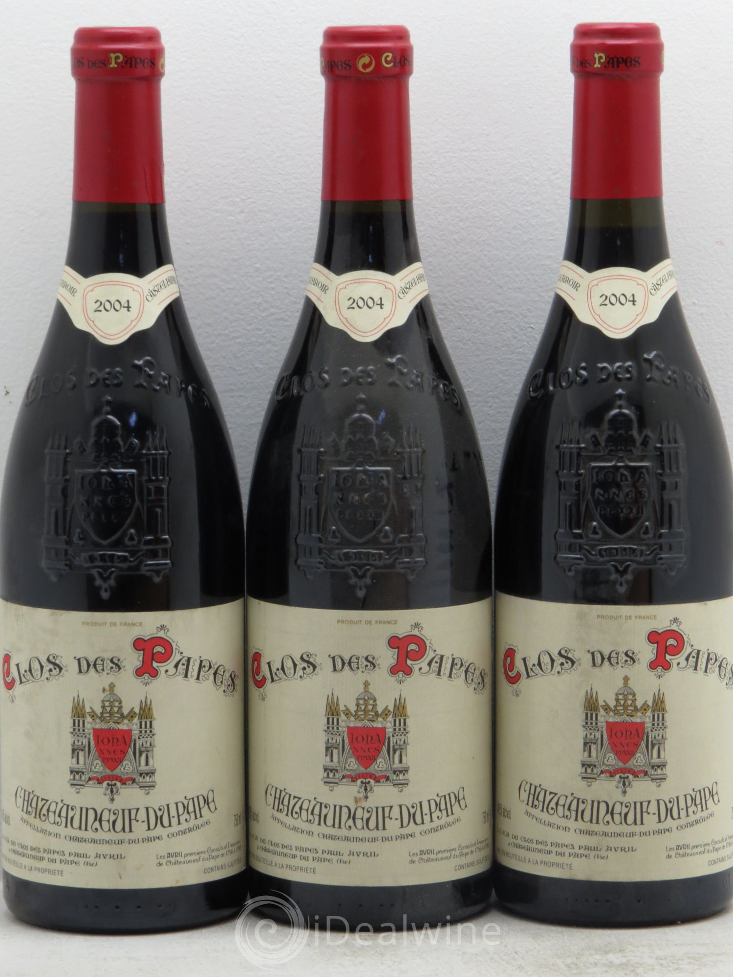 Châteauneuf-du-Pape Clos des Papes - Paul Avril 2004 - Lot de 3 bouteilles - 0