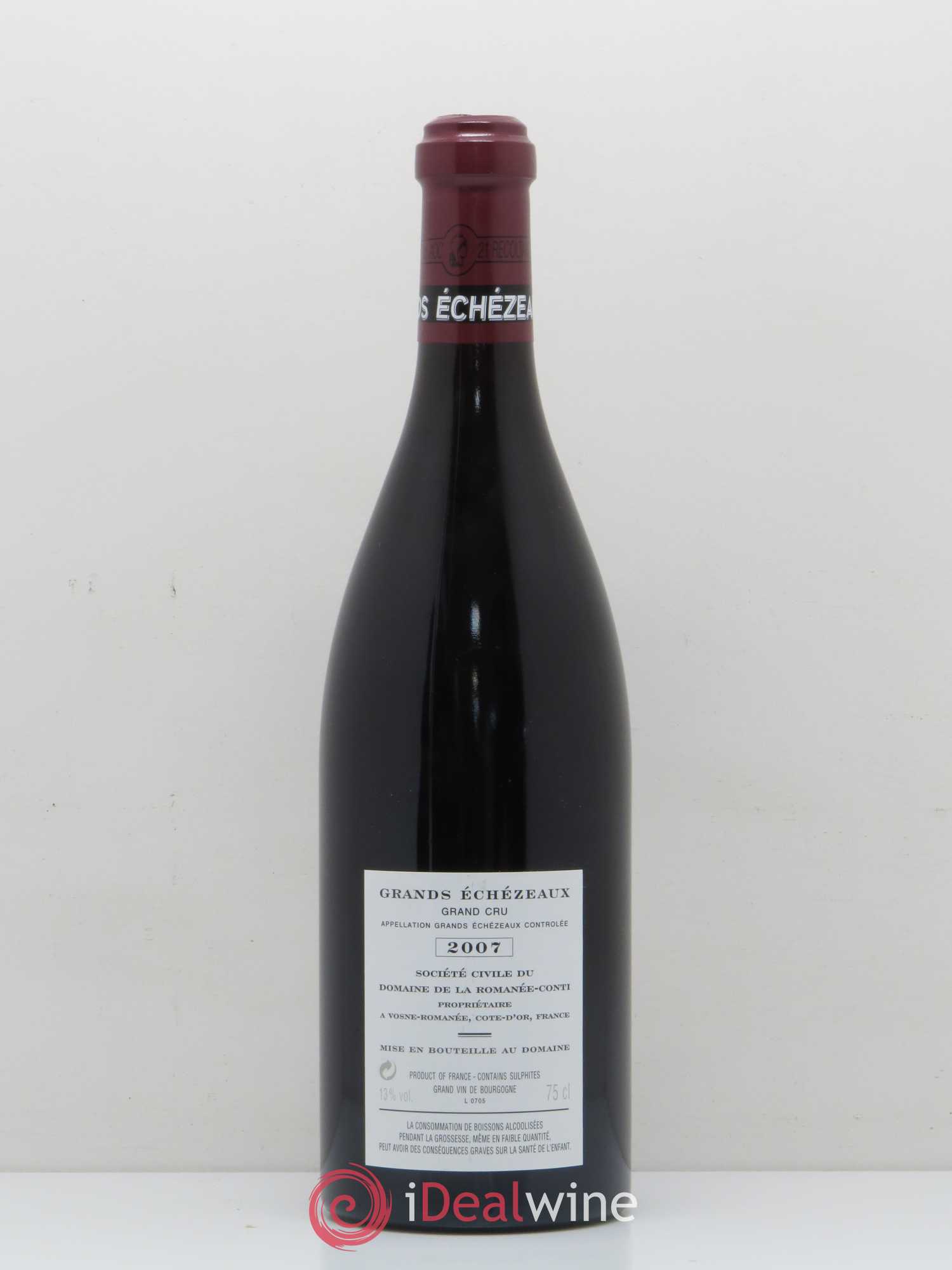 Grands-Echezeaux Grand Cru Domaine de la Romanée-Conti 2007 - Lot de 1 bouteille - 1