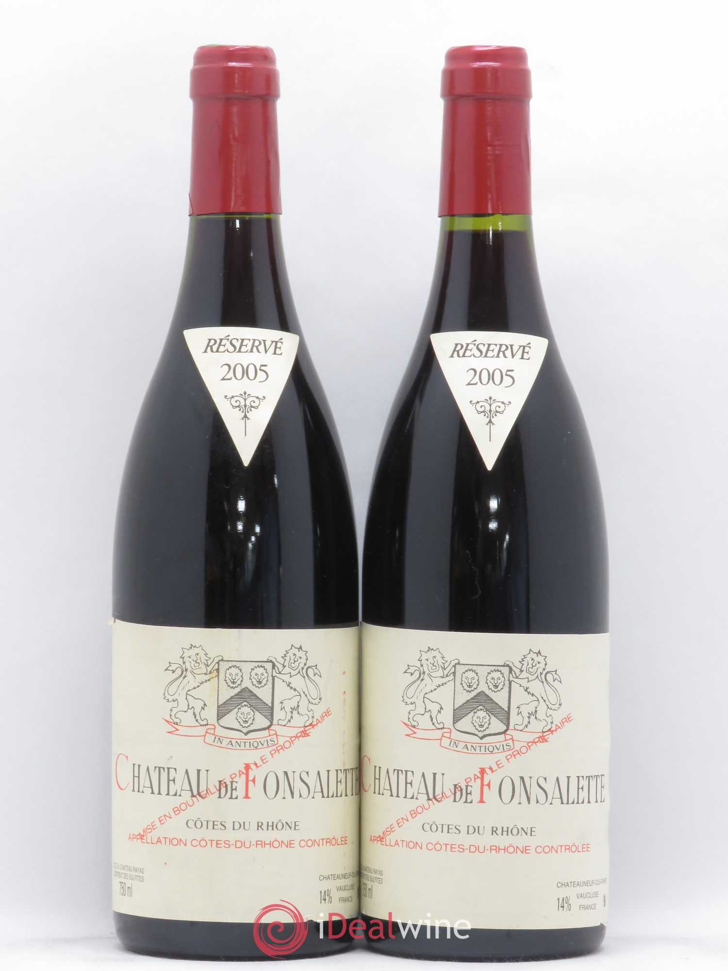 Côtes-du-Rhône Château de Fonsalette Emmanuel Reynaud 2005 - Lot de 2 bouteilles - 0