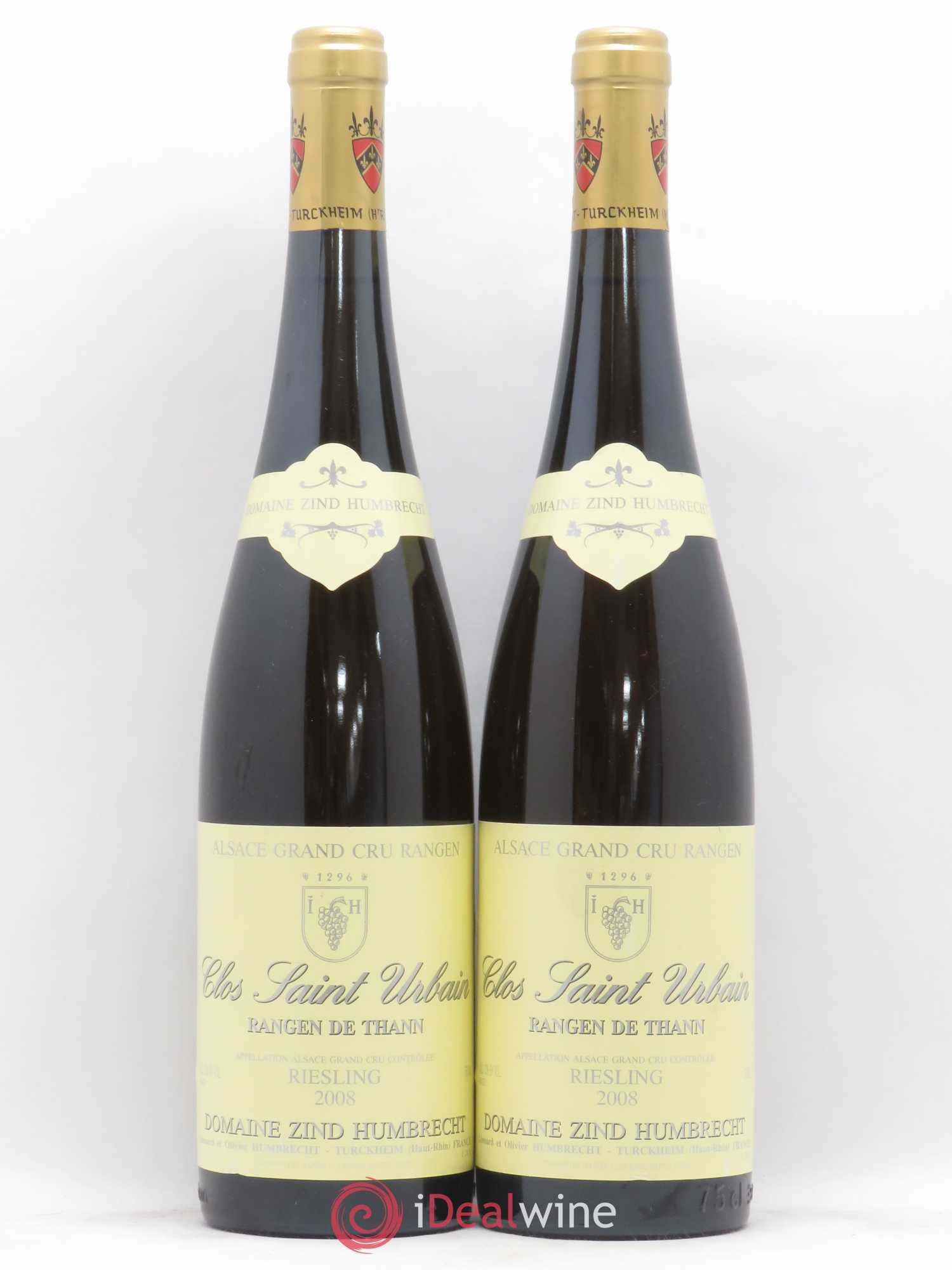 Alsace Riesling Grand Cru Rangen de Thann Clos Saint Urbain Zind-Humbrecht (Domaine) 2008 - Lot de 2 bouteilles - 0