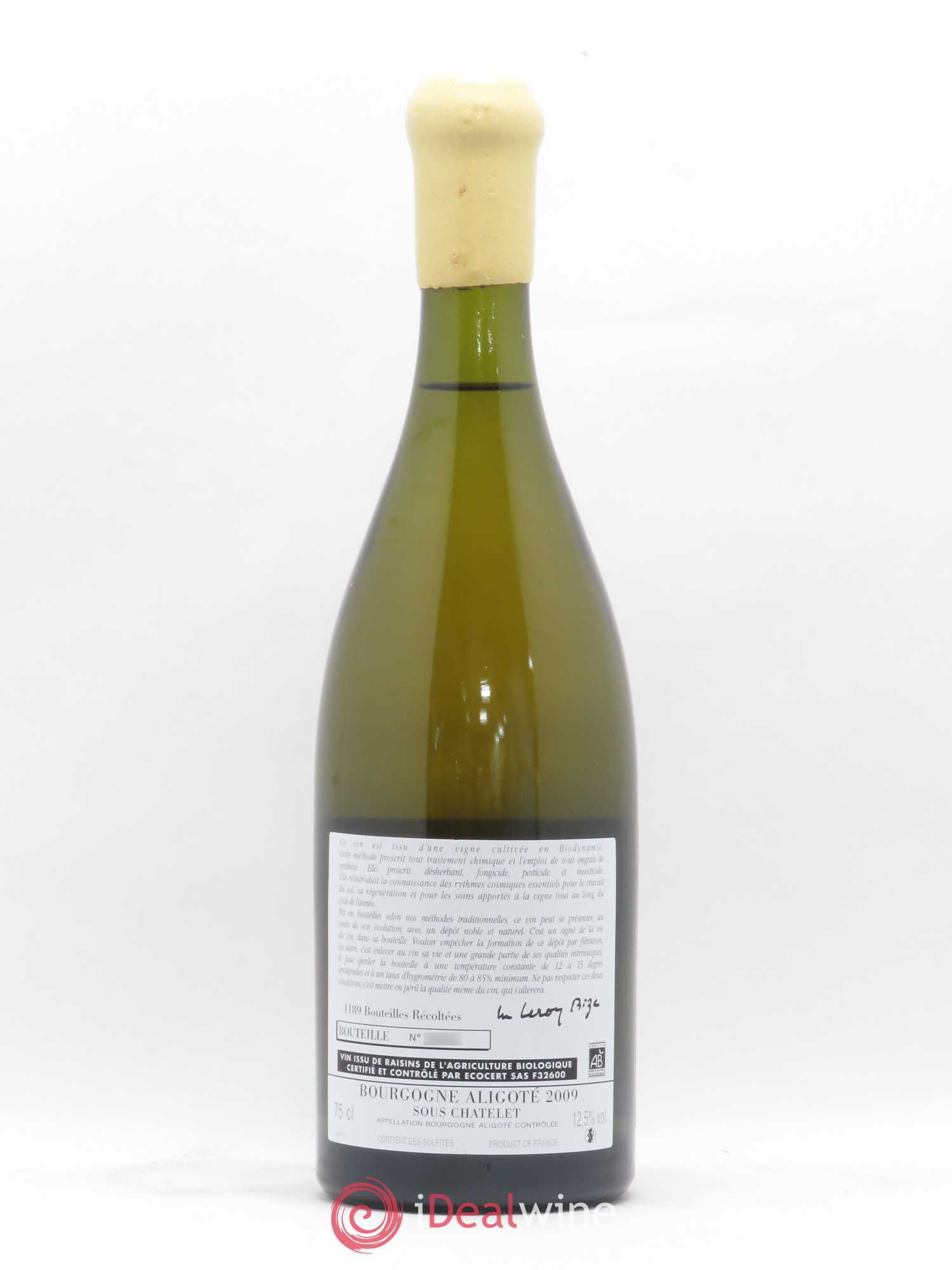 Bourgogne Aligoté Sous Chatelet d'Auvenay (Domaine) 2009 - Lot of 1 bottle - 1