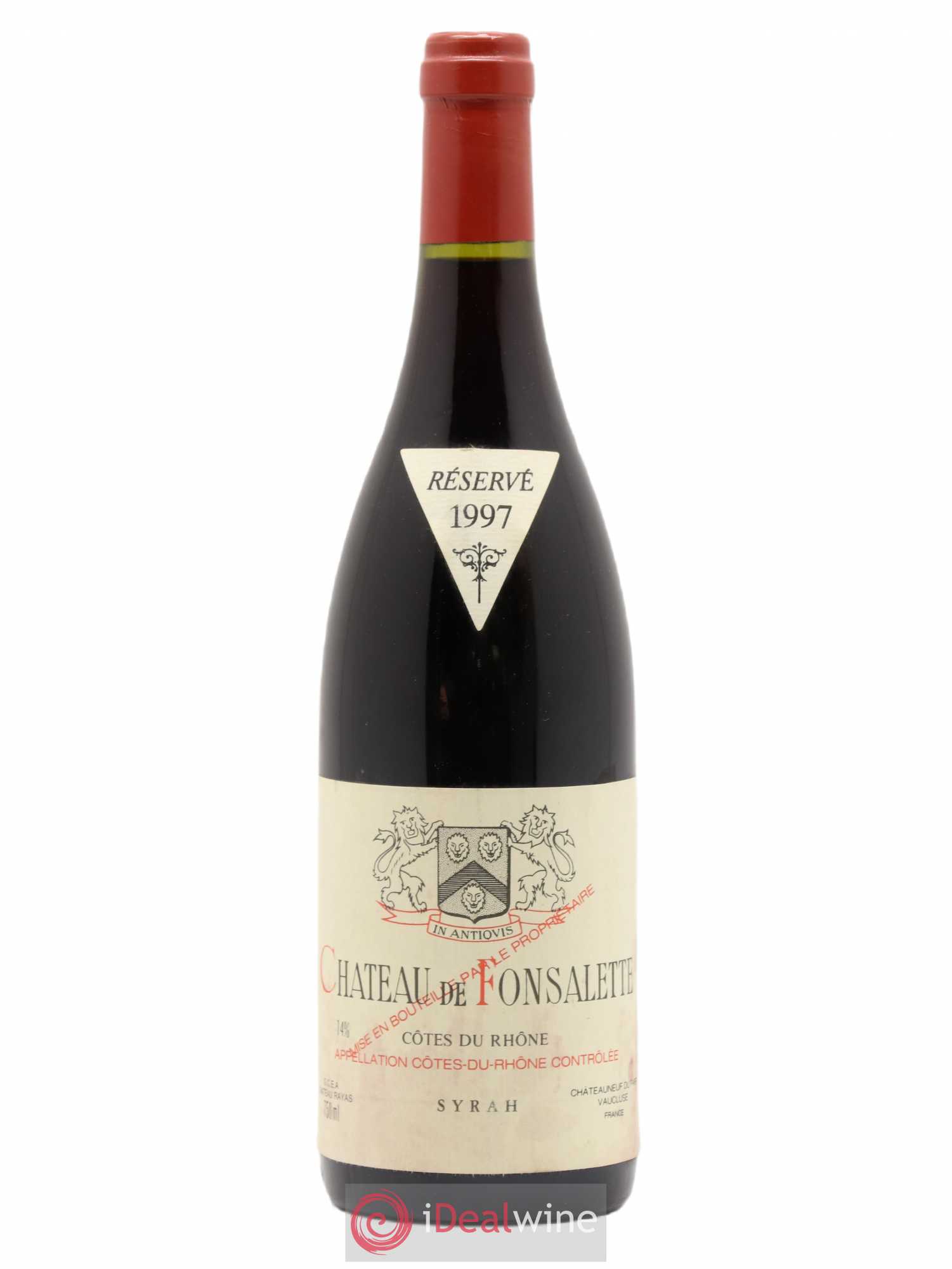 Côtes-du-Rhône Cuvée Syrah Château de Fonsalette 1997 - Lot de 1 bouteille - 0