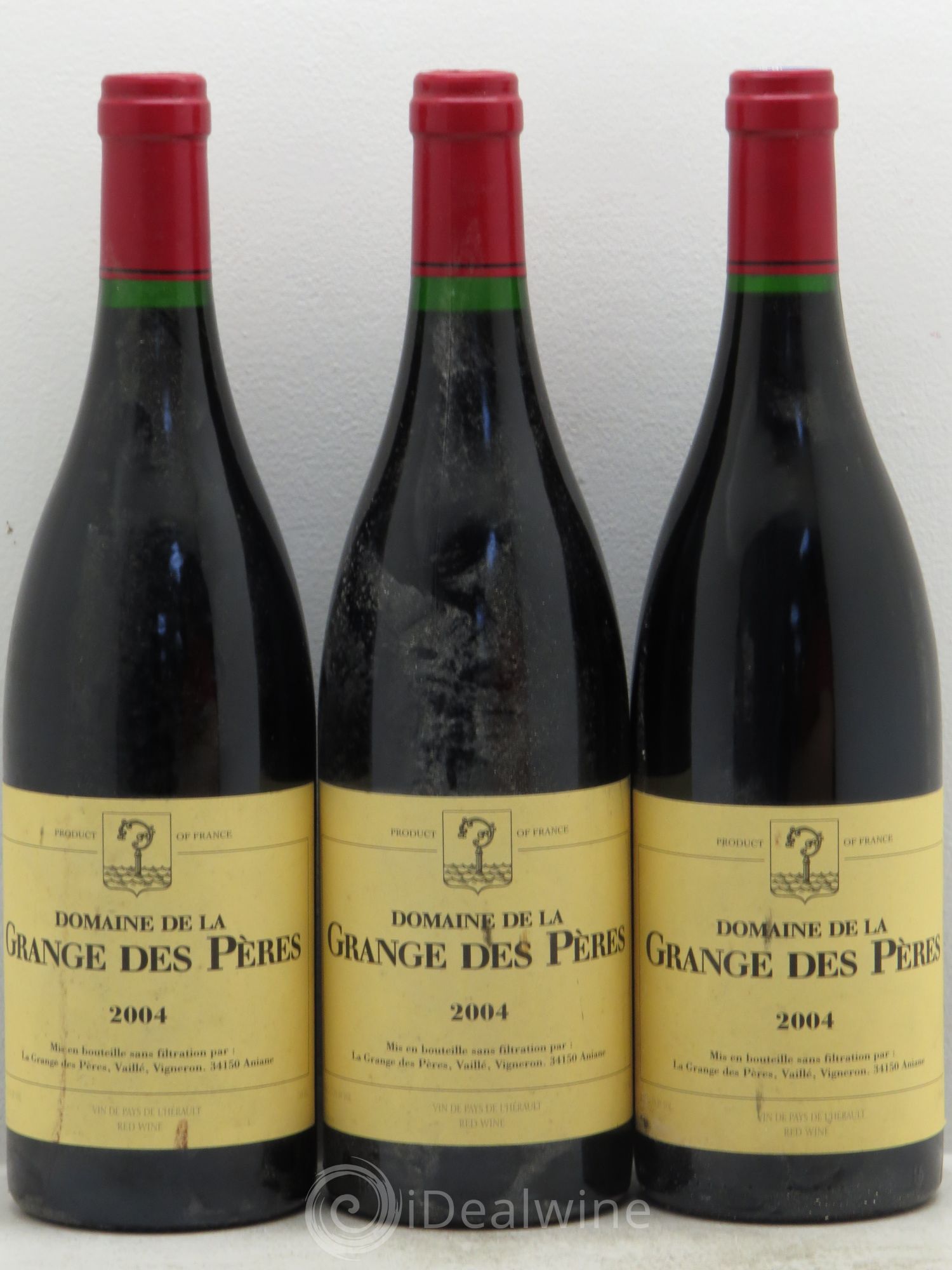 Pays d'Hérault Grange des Pères Laurent Vaillé 2004 - Lot de 3 bouteilles - 0