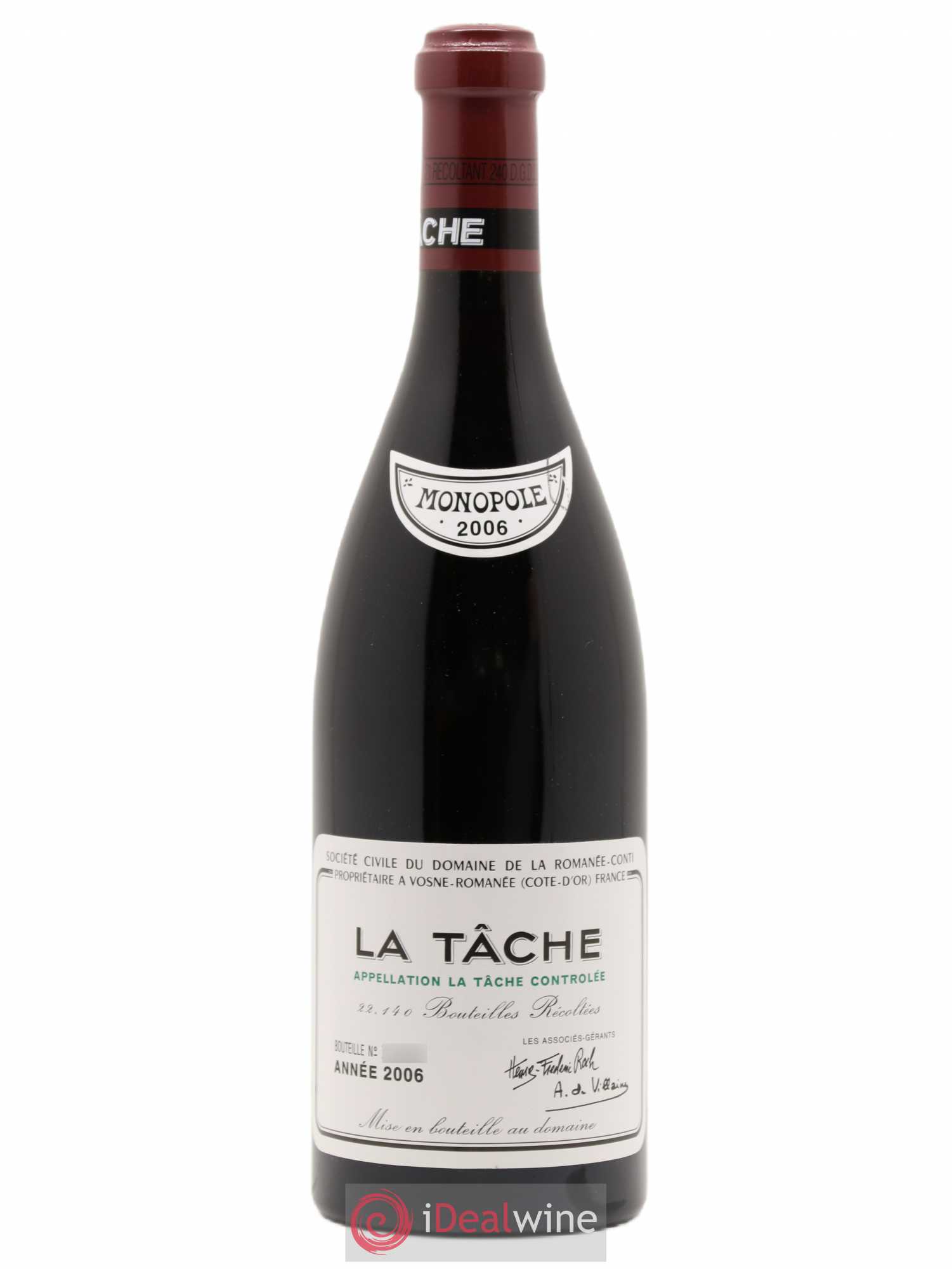 La Tâche Grand Cru Domaine de la Romanée-Conti 2006 - Lot de 1 bouteille - 0
