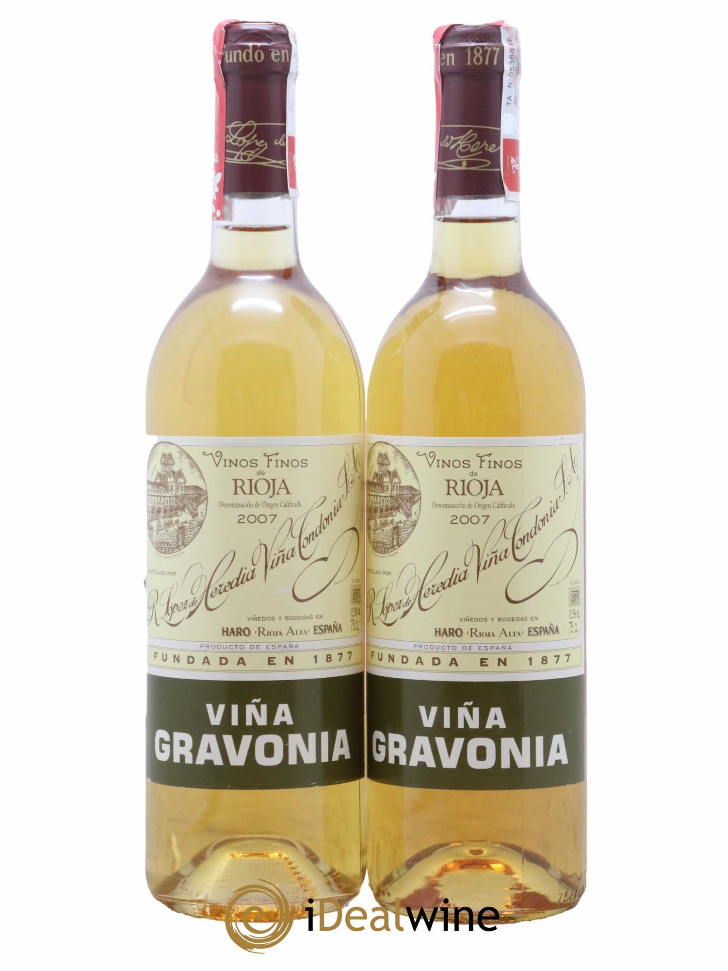 Rioja DOCA Vina Gravonia Crianza Vina Tondonia R. Lopez de Heredia 2007 - Lot de 2 bouteilles - 0