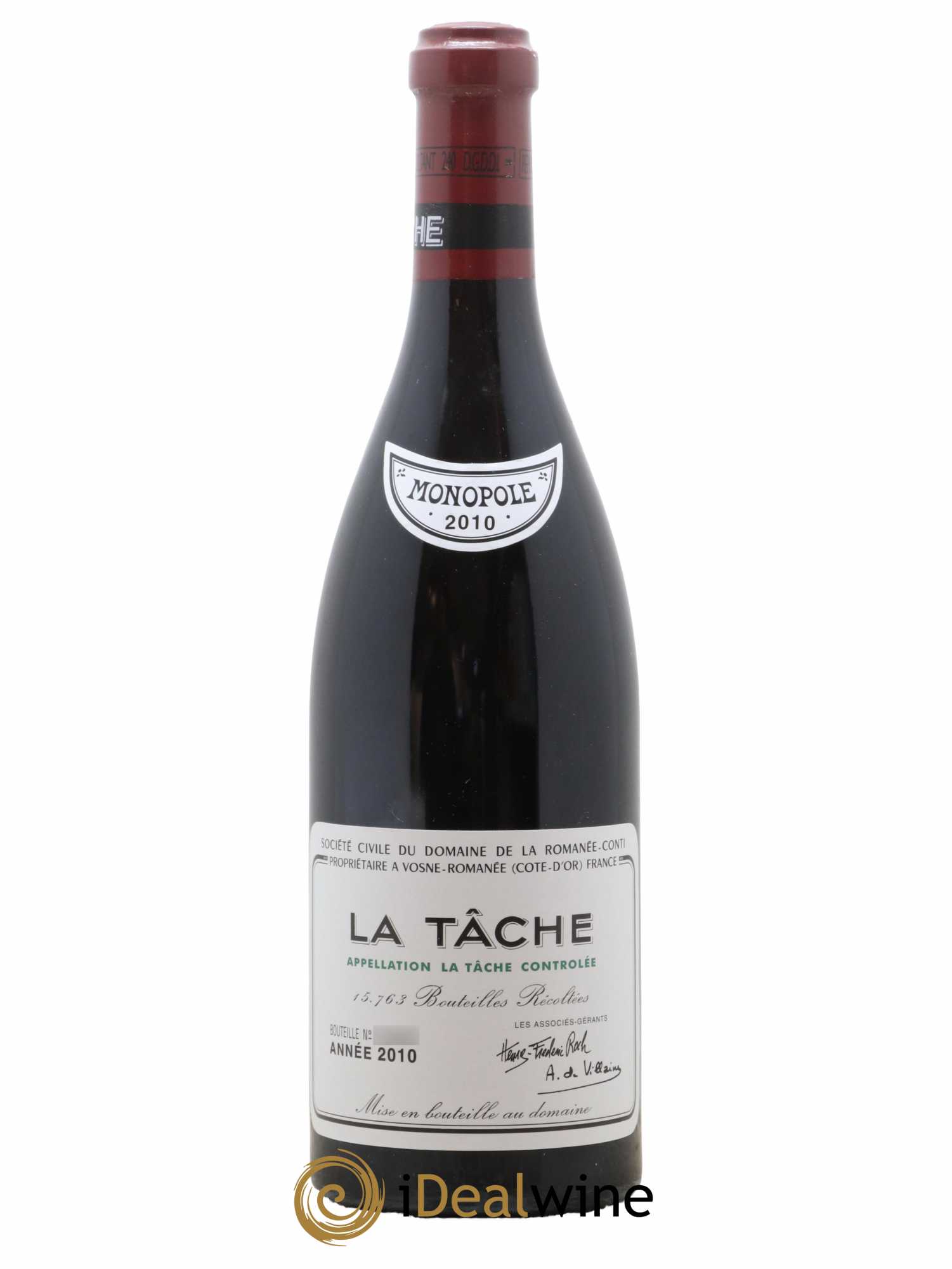 La Tâche Grand Cru Domaine de la Romanée-Conti 2010 - Lot de 1 bouteille - 0