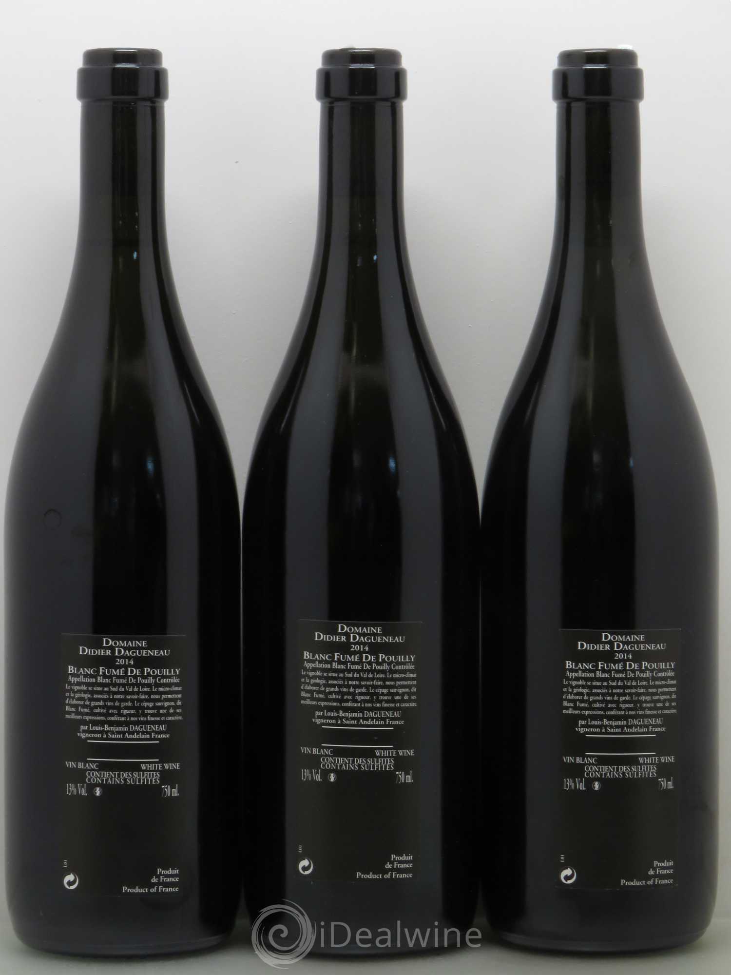 Vin de France (anciennement Pouilly-Fumé) Silex Dagueneau (Domaine Didier - Louis-Benjamin) 2014 - Lot de 3 bouteilles - 1