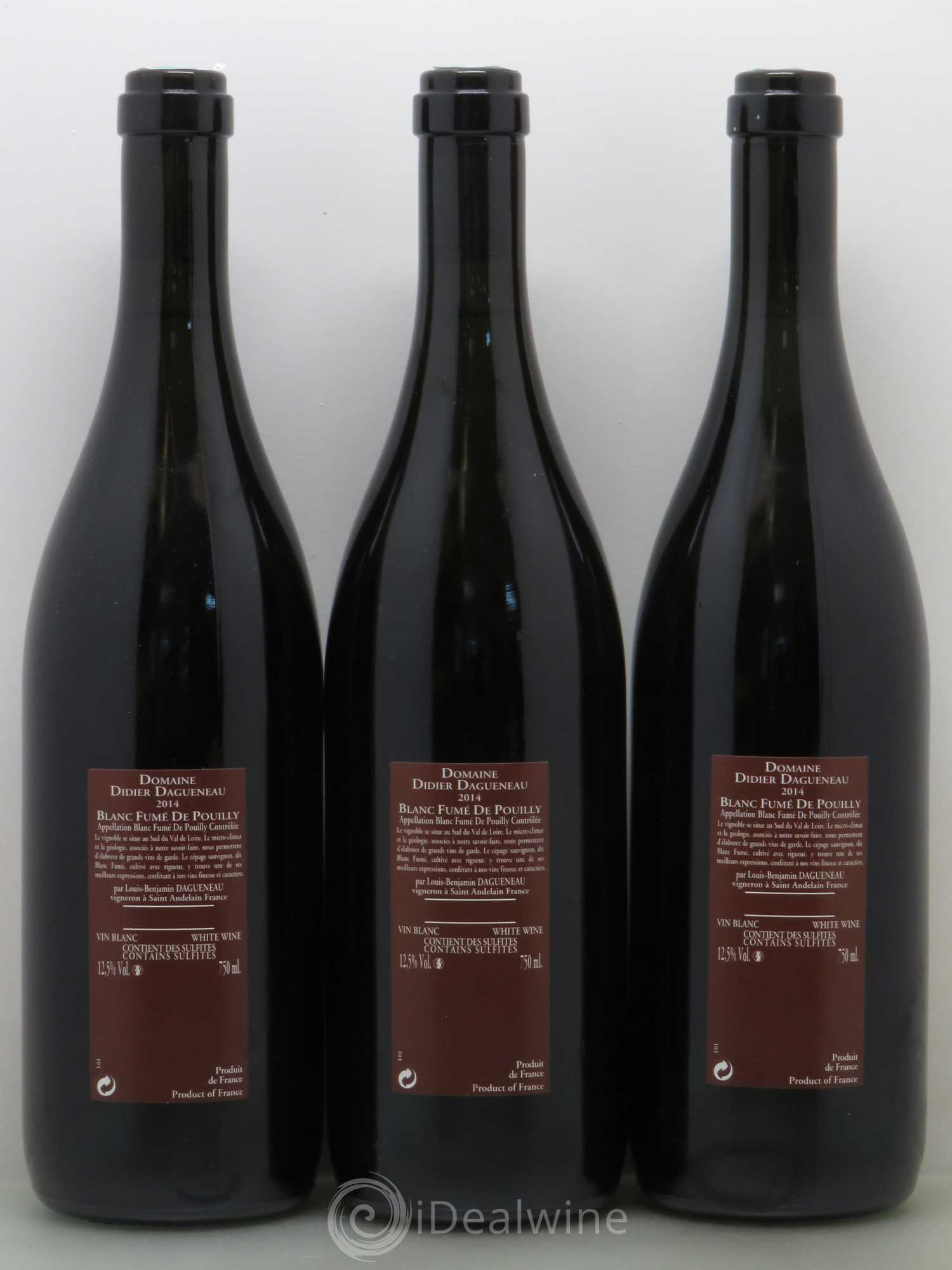 Vin de France (anciennement Pouilly-Fumé) Pur Sang Dagueneau (Domaine Didier - Louis-Benjamin) 2014 - Lot de 3 bouteilles - 1