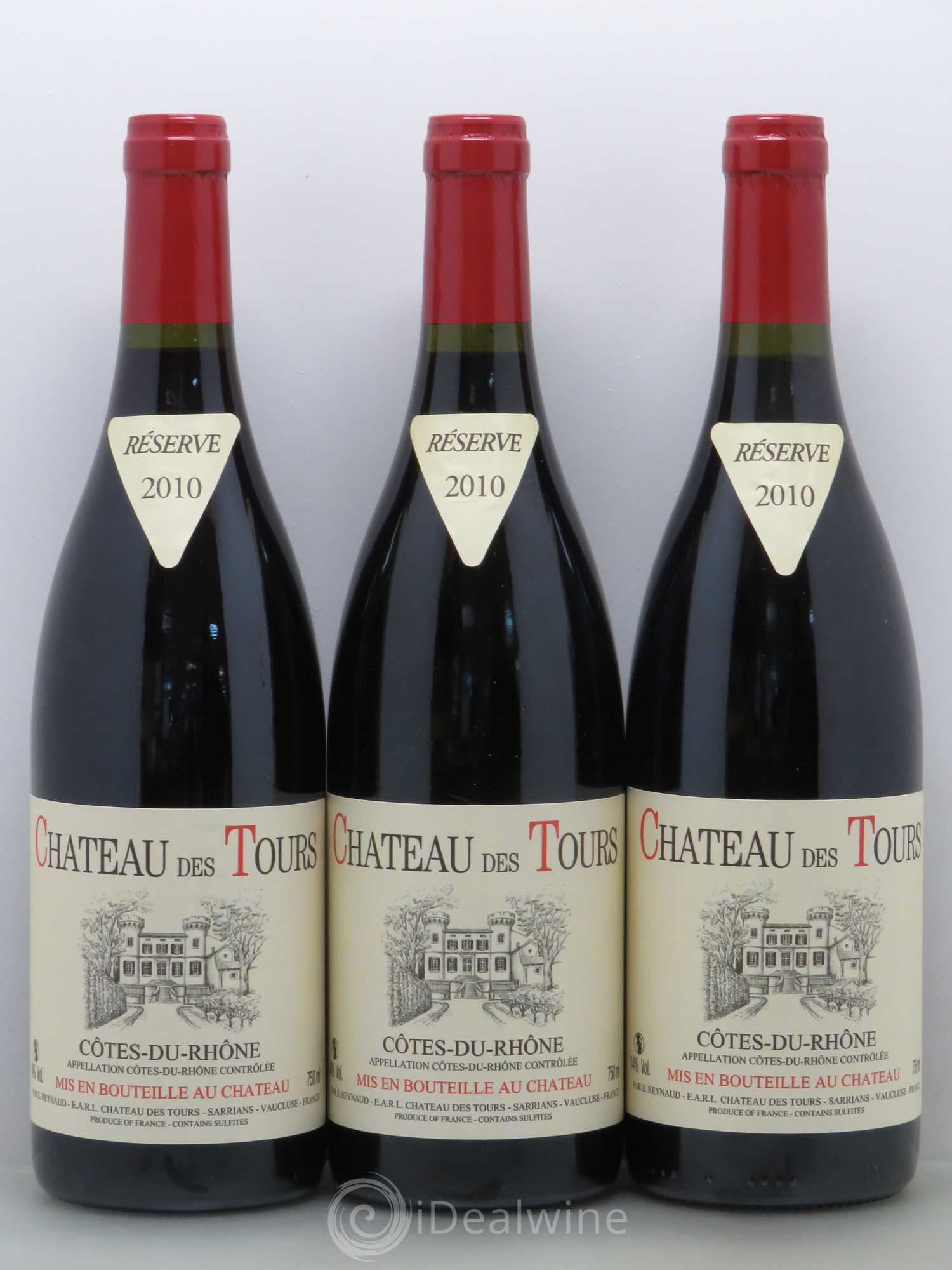 Côtes-du-Rhône Château des Tours Emmanuel Reynaud 2010 - Lot de 3 bouteilles - 0