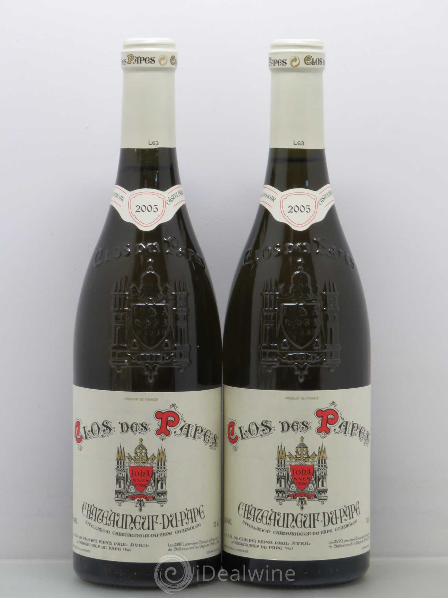 Châteauneuf-du-Pape Clos des Papes - Paul Avril 2005 - Lot de 2 bouteilles - 0