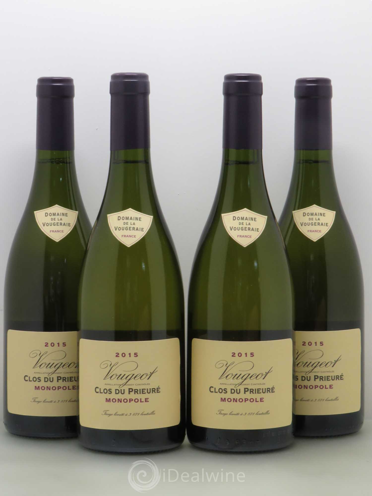 Vougeot Le Clos du prieuré Domaine De La Vougeraie 2015 - Posten von 4 Flaschen - 0
