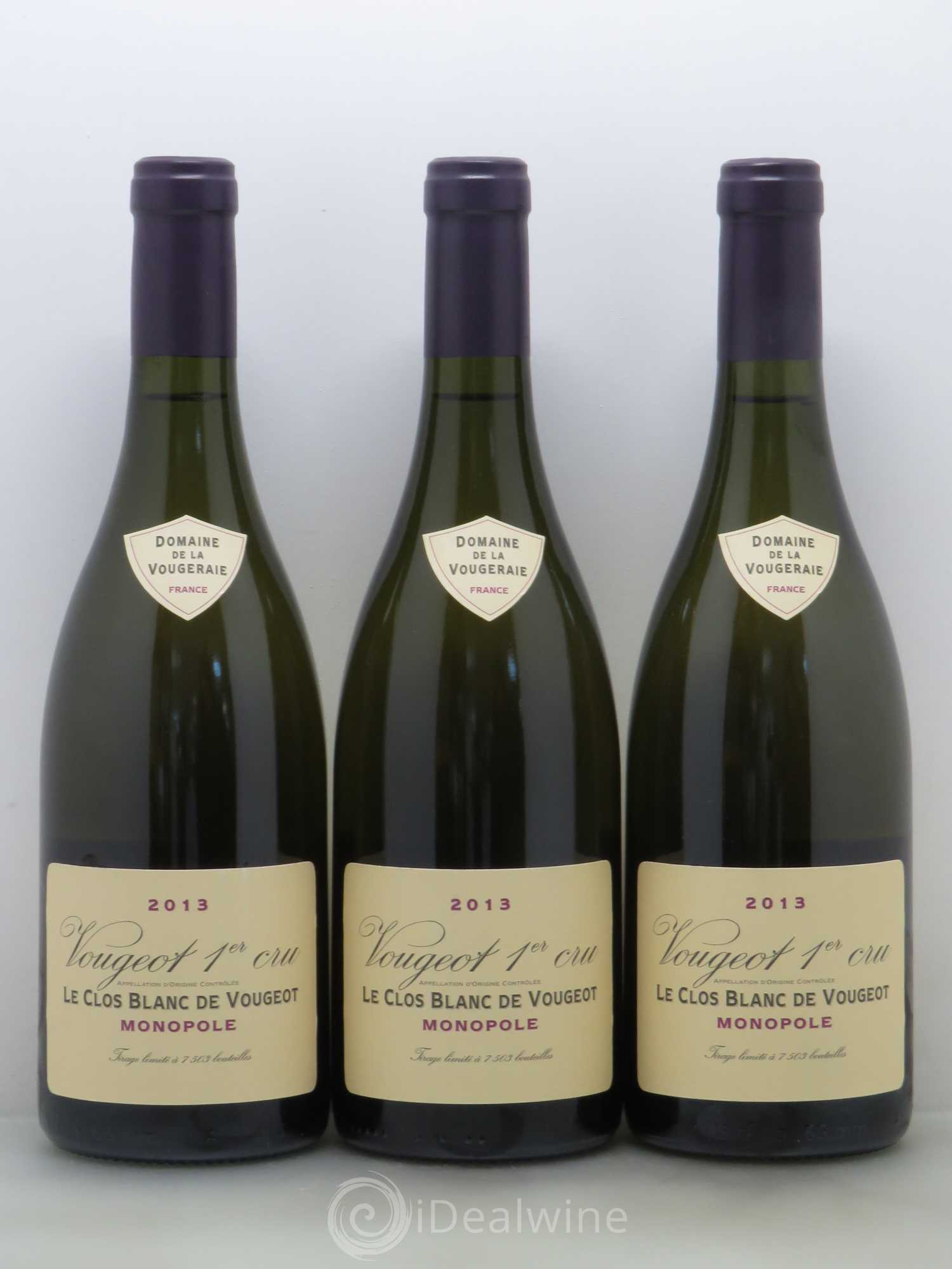 Vougeot 1er Cru Le Clos Domaine De La Vougeraie 2013 - Posten von 3 Flaschen - 0