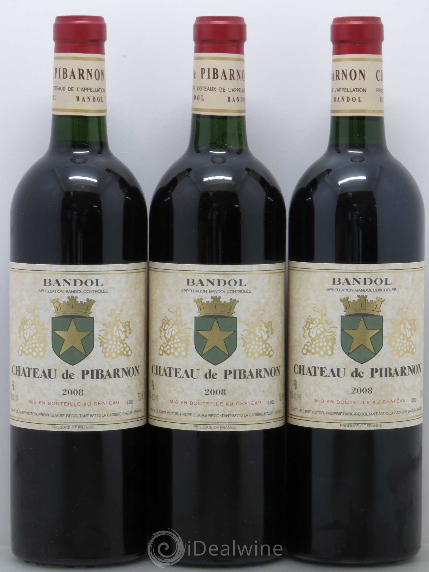 Bandol Château de Pibarnon Comte de Saint-Victor 2008 - Lot de 3 bouteilles - 0