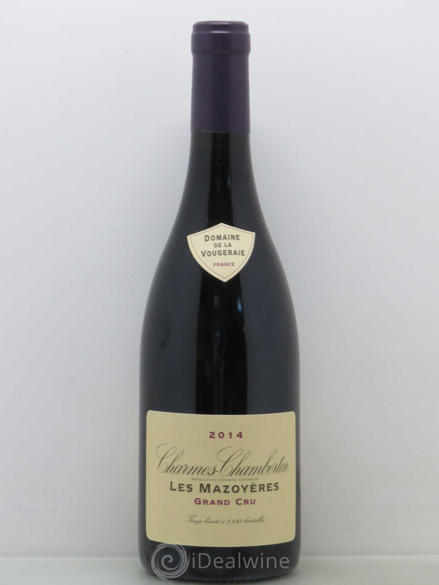 Charmes-Chambertin Grand Cru Les Mazoyères La Vougeraie 2014 - Posten von 1 Flasche - 0