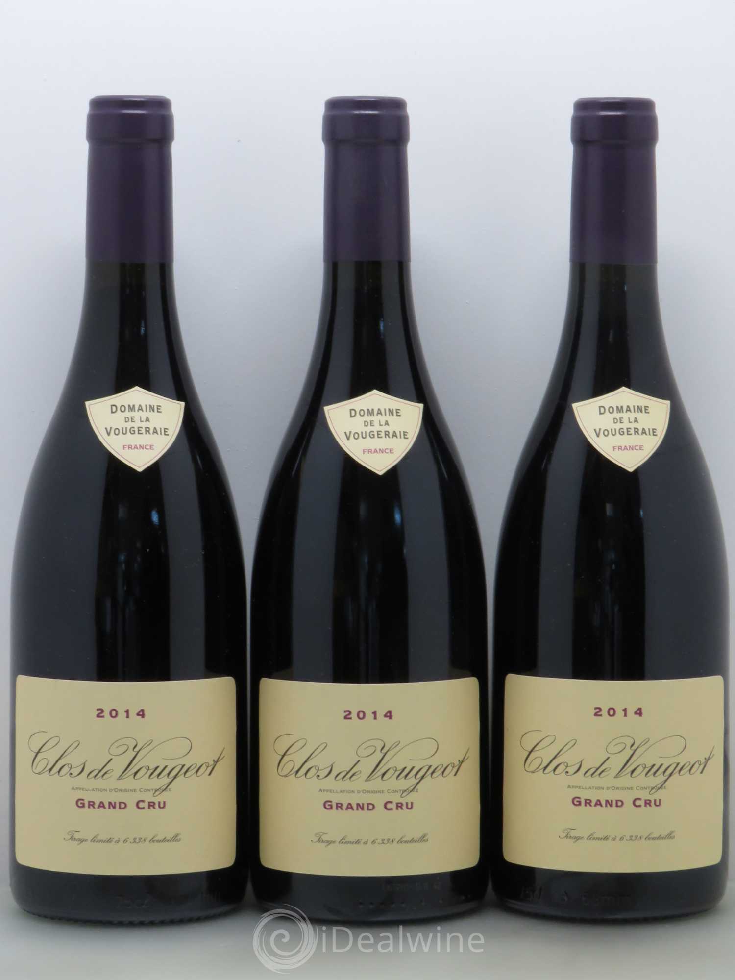Clos de Vougeot Grand Cru La Vougeraie 2014 - Lot de 3 bouteilles - 0