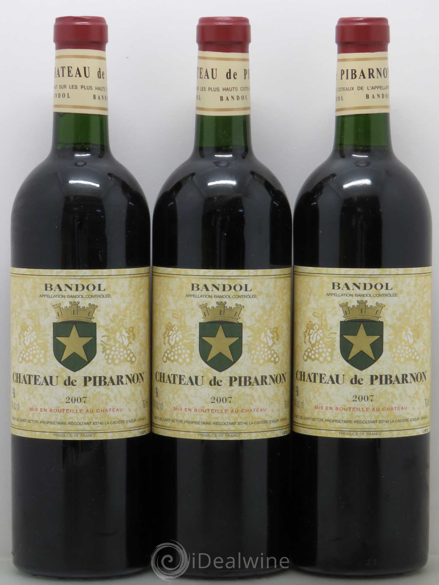 Bandol Château de Pibarnon Comte de Saint-Victor 2007 - Lot de 3 bouteilles - 0