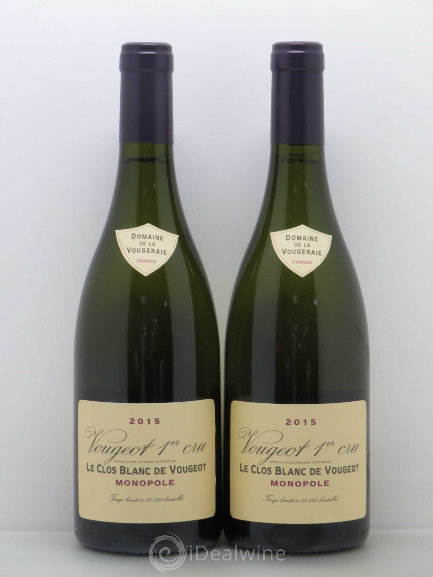 Vougeot 1er Cru Le Clos Blanc de Vougeot La Vougeraie 2015 - Lot de 2 bouteilles - 0
