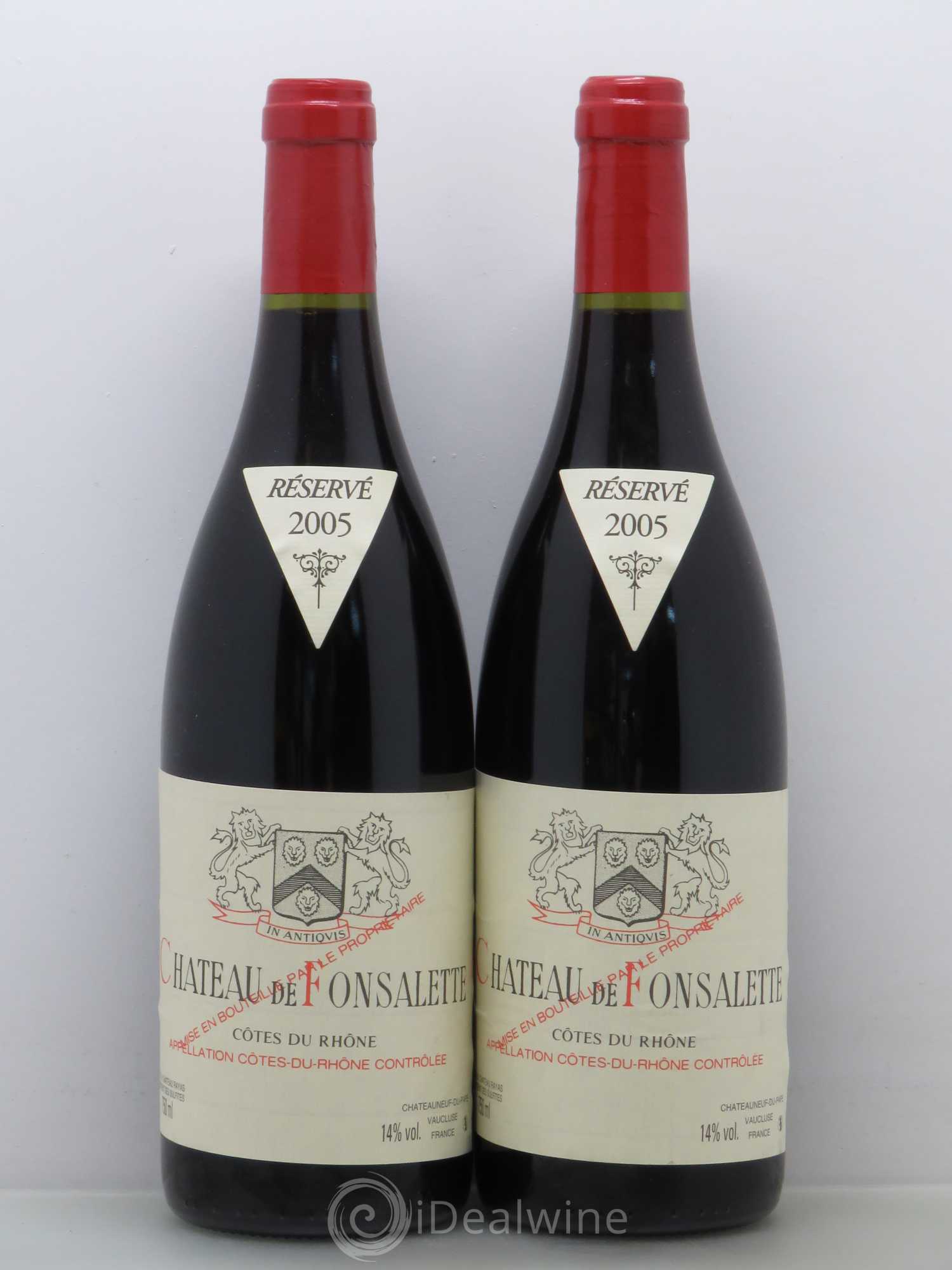 Côtes-du-Rhône Château de Fonsalette Emmanuel Reynaud 2005 - Lot de 2 bouteilles - 0
