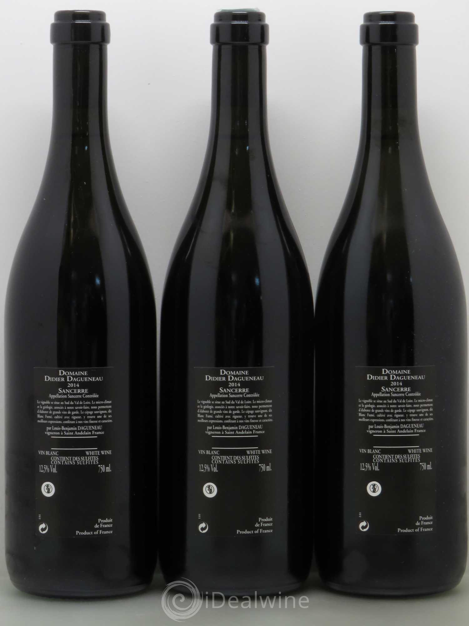 Sancerre Le Mont Damné Chavignol Dagueneau (Domaine Didier - Louis-Benjamin) 2014 - Lot de 3 bouteilles - 1