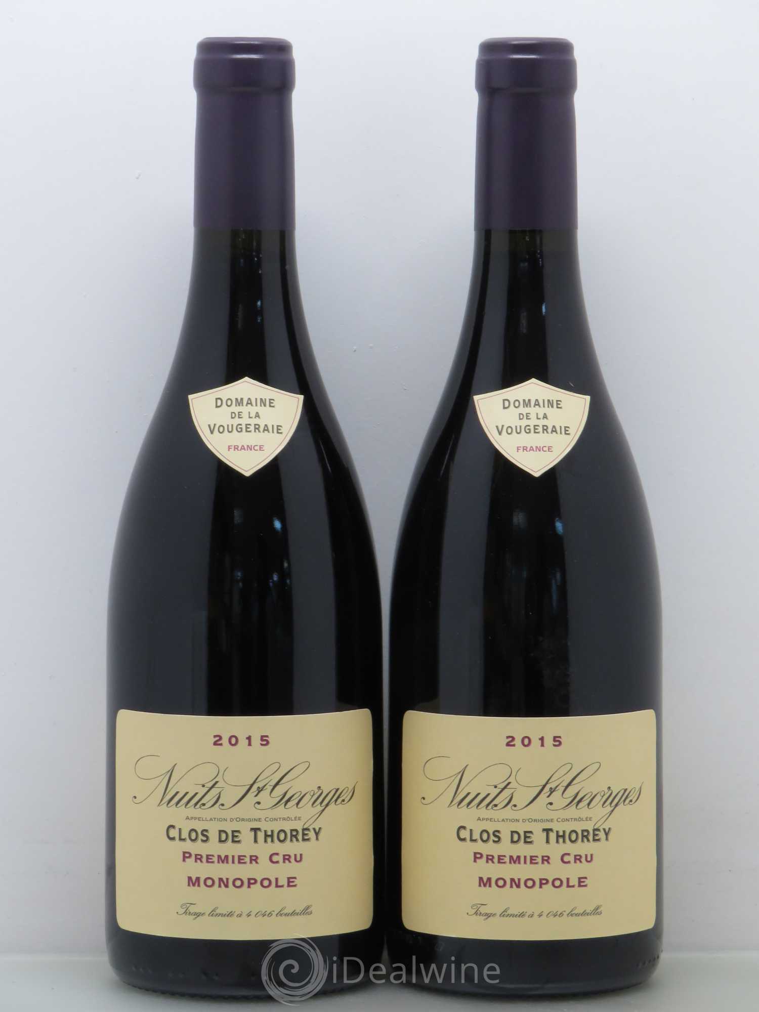 Nuits-Saint-Georges 1er Cru Clos De Thorey La Vougeraie 2015 - Lot de 2 bouteilles - 0