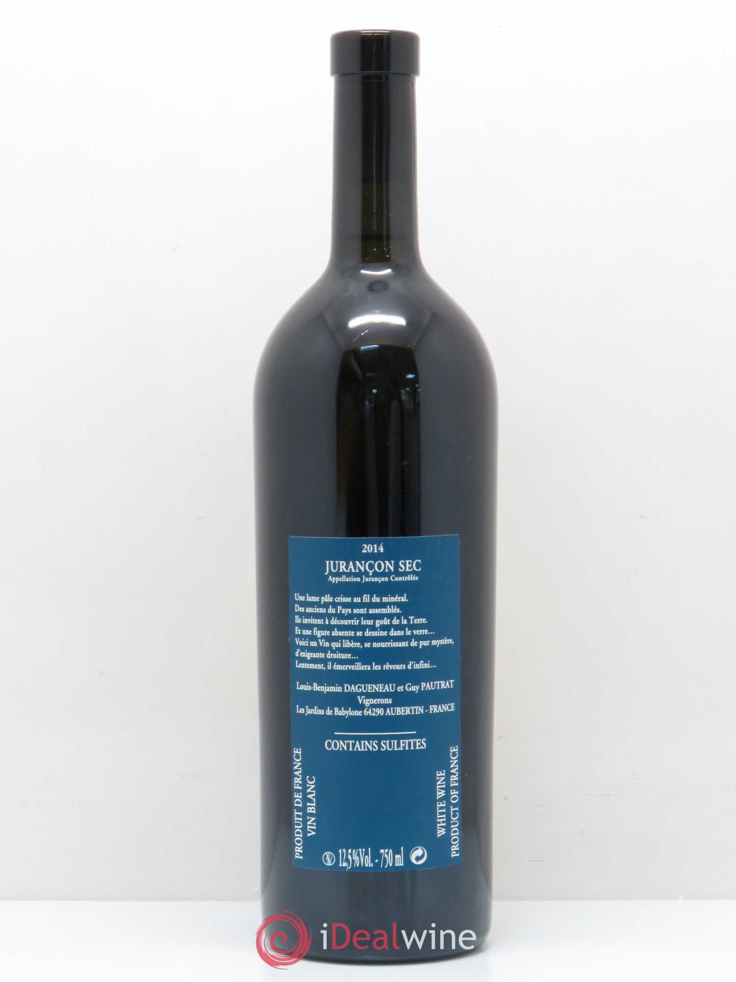 Vin de France(anciennement Jurançon) Les Jardins de Babylone Sec Didier Dagueneau 2014 - Lot de 1 bouteille - 1