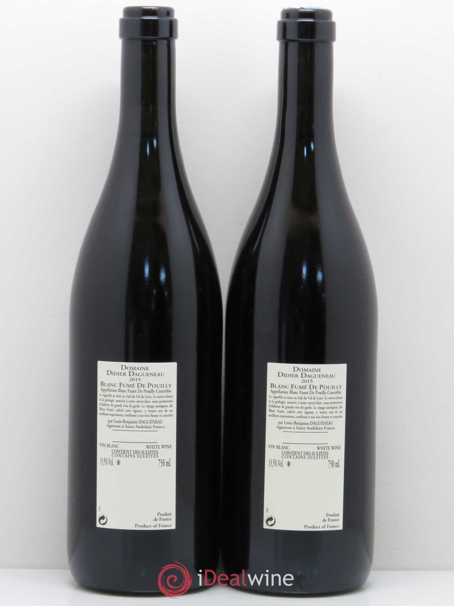 Vin de France (anciennement Pouilly-Fumé) Buisson Renard Dagueneau (Domaine Didier - Louis-Benjamin) 2015 - Lot de 2 bouteilles - 1