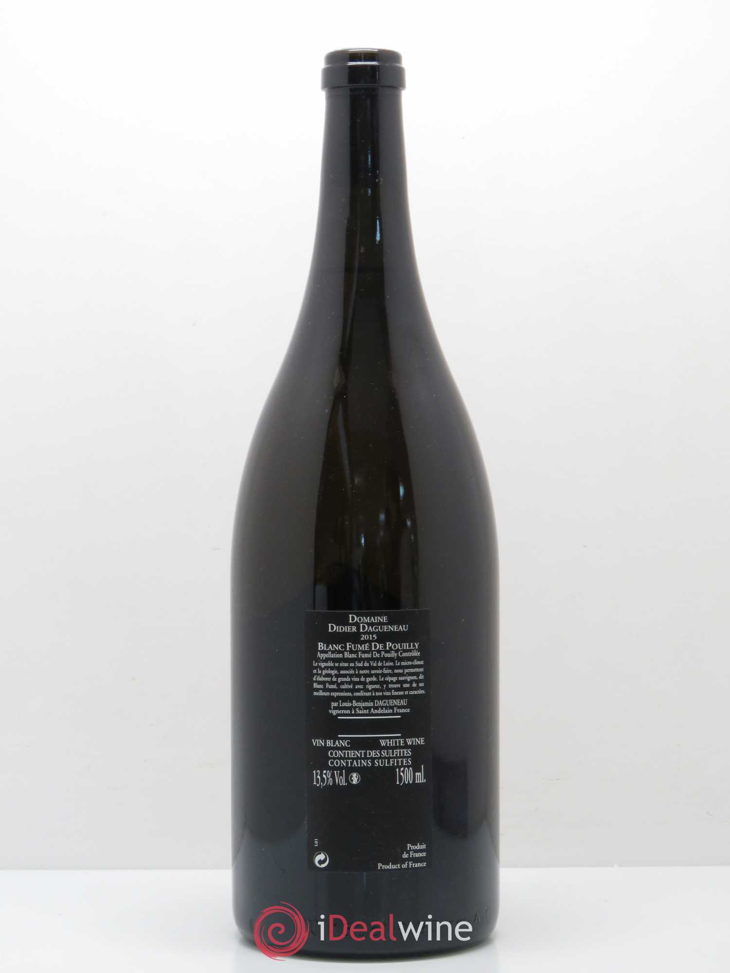 Vin de France (anciennement Pouilly-Fumé) Silex Dagueneau (Domaine Didier - Louis-Benjamin) 2015 - Lot de 1 magnum - 1