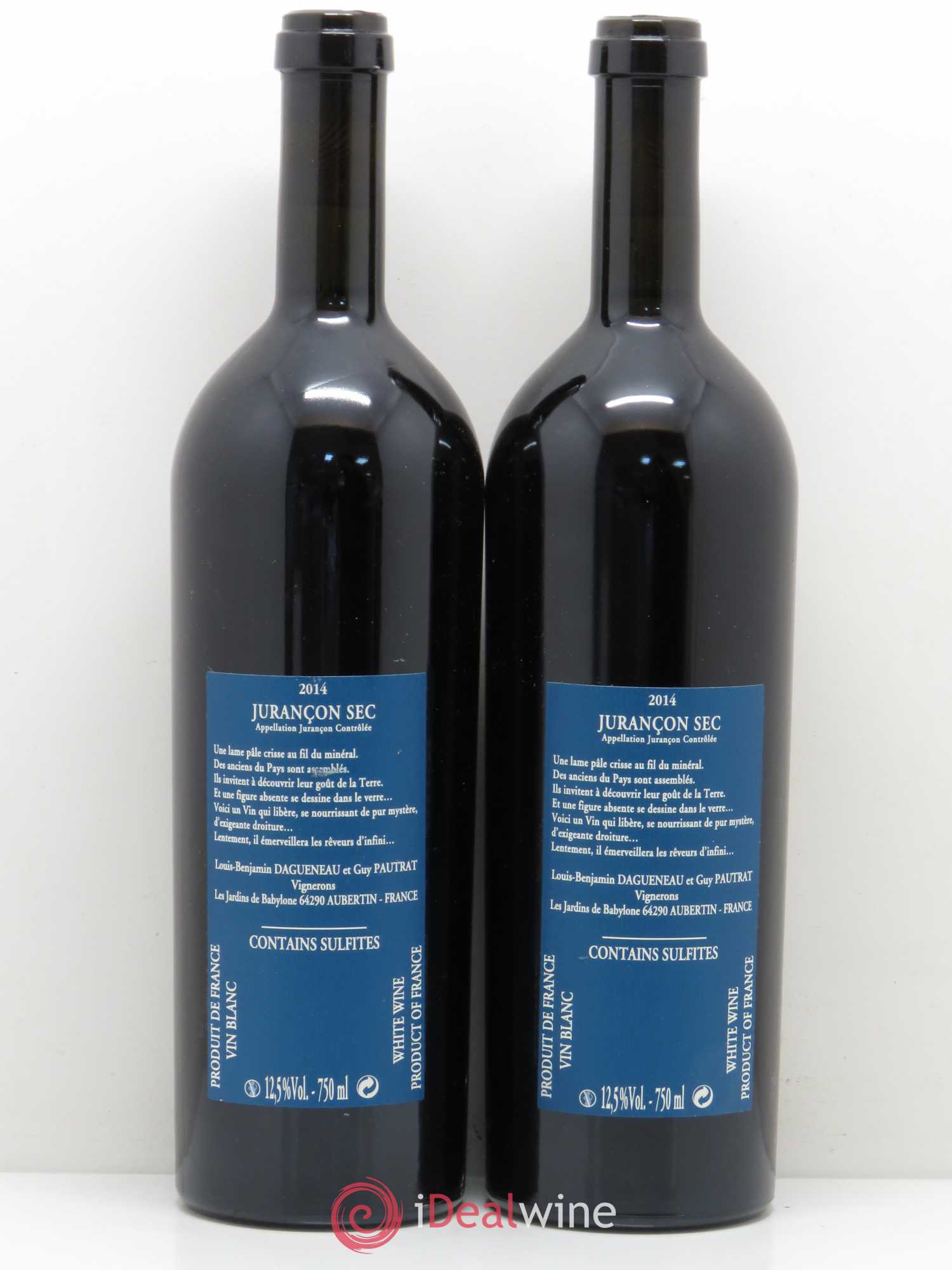 Vin de France(anciennement Jurançon) Les Jardins de Babylone Sec Didier Dagueneau 2014 - Lot de 2 bouteilles - 1