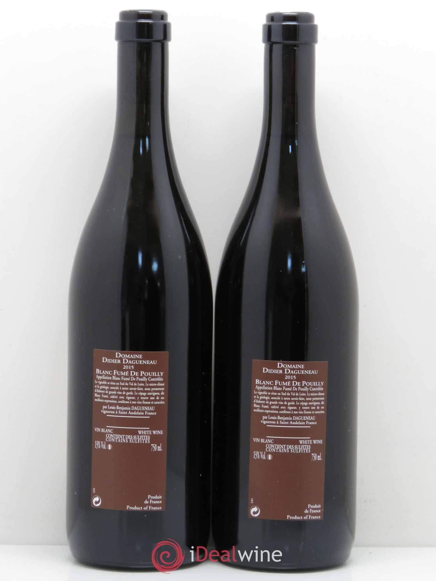 Vin de France (anciennement Pouilly-Fumé) Pur Sang Dagueneau (Domaine Didier - Louis-Benjamin) 2015 - Lot de 2 bouteilles - 1