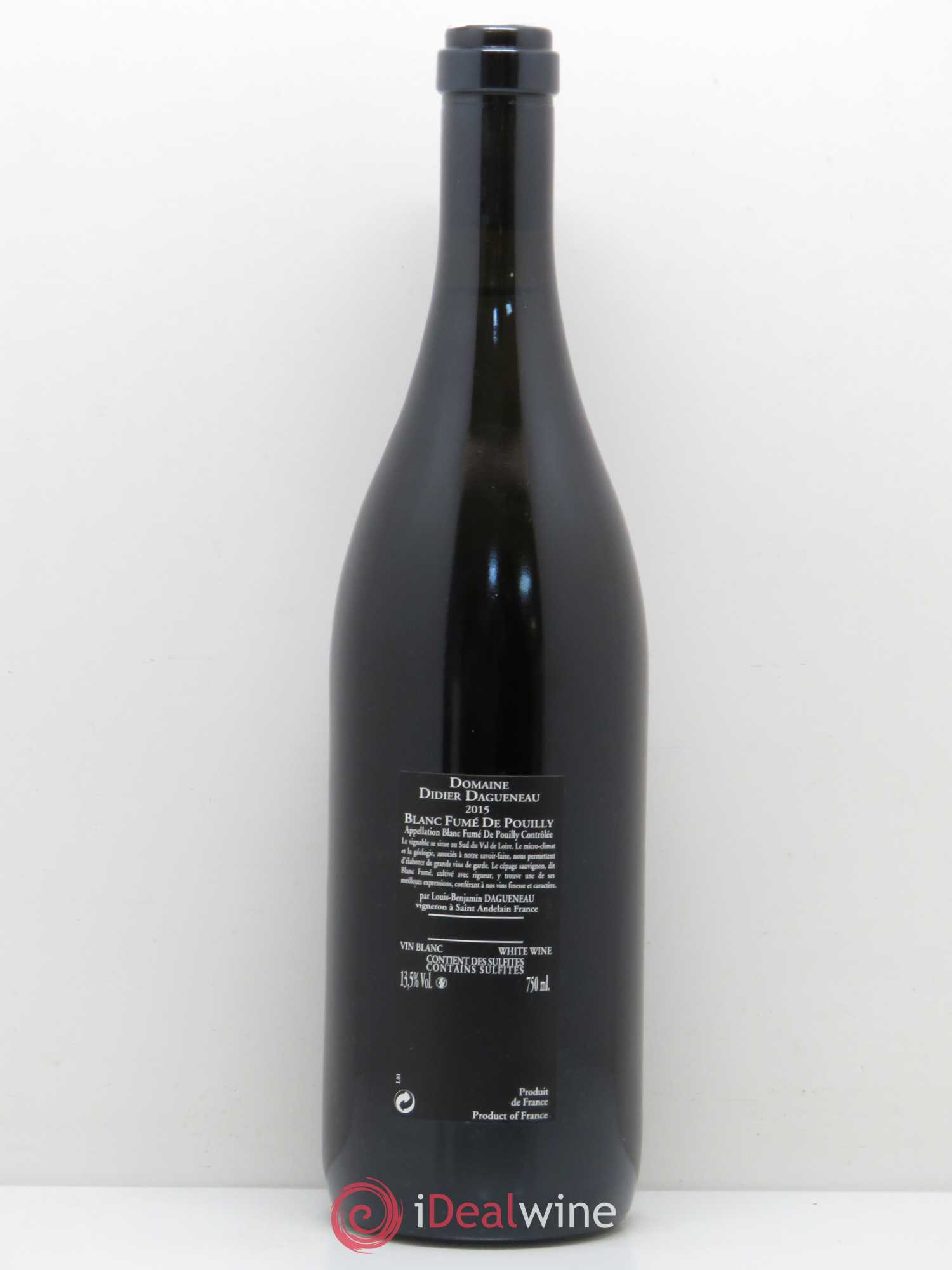 Vin de France (anciennement Pouilly-Fumé) Silex Dagueneau (Domaine Didier - Louis-Benjamin) 2015 - Lot de 1 bouteille - 1